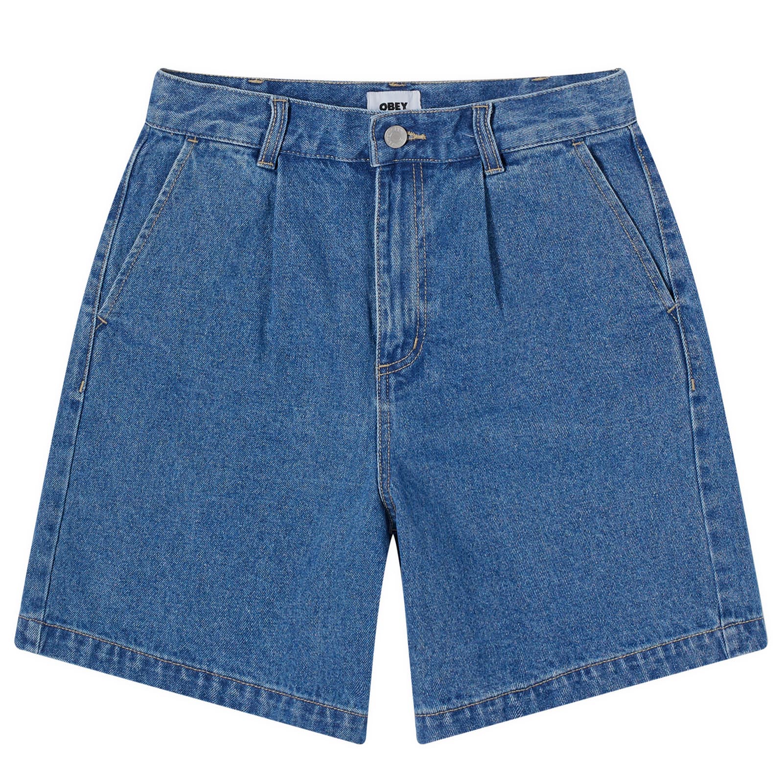 Obey Eli Pleated Short - Light Indigo
