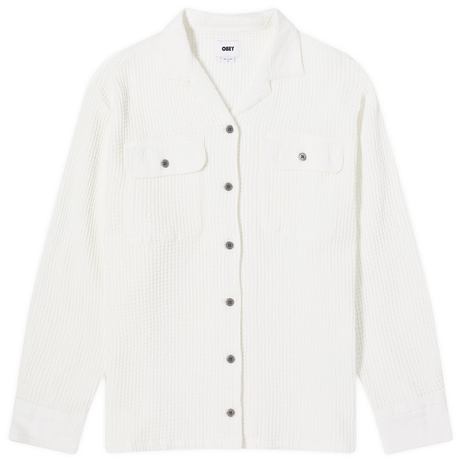 Obey Camille Waffle Shirt - Muted White