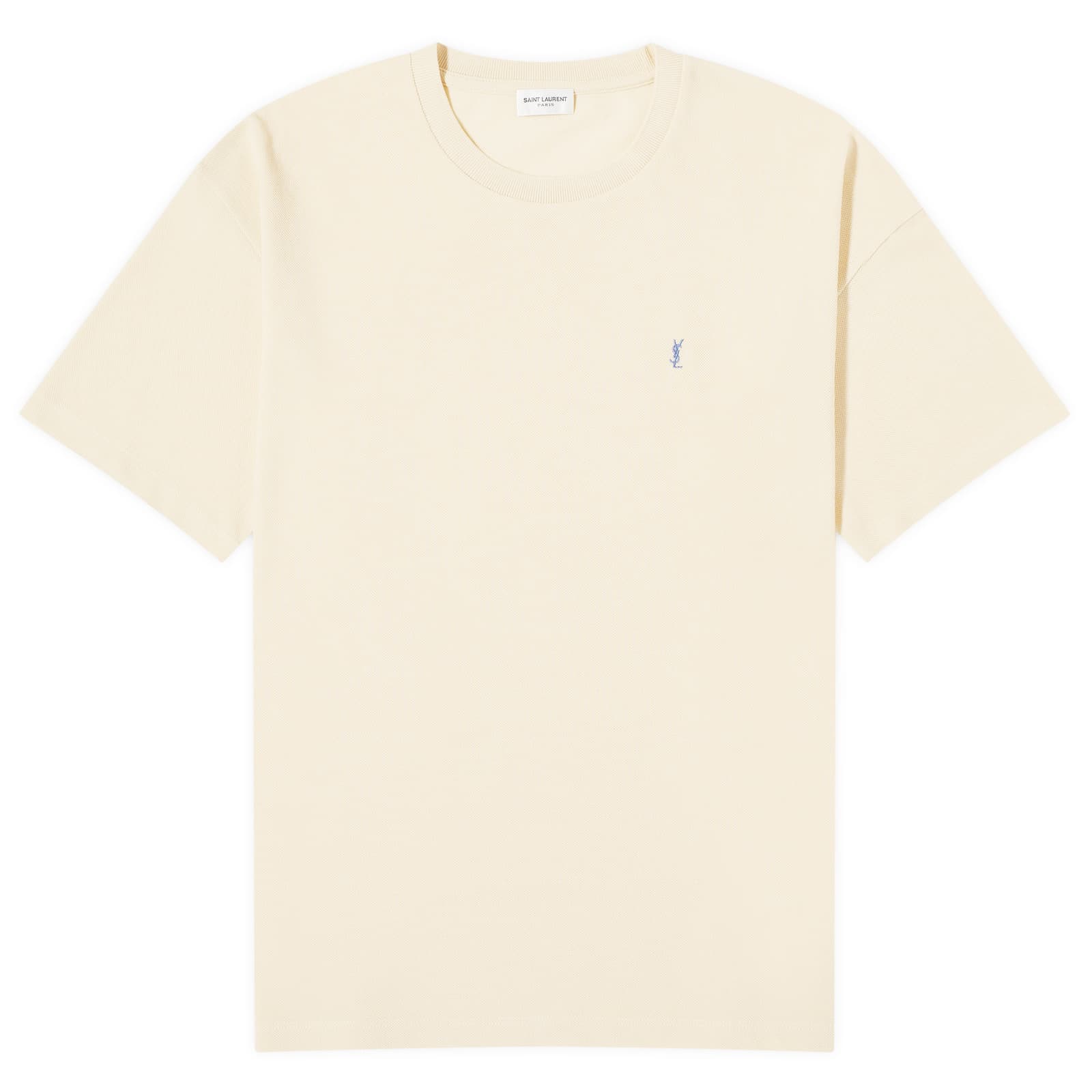 Saint Laurent Pique Logo T-Shirt - Yellow & Blue