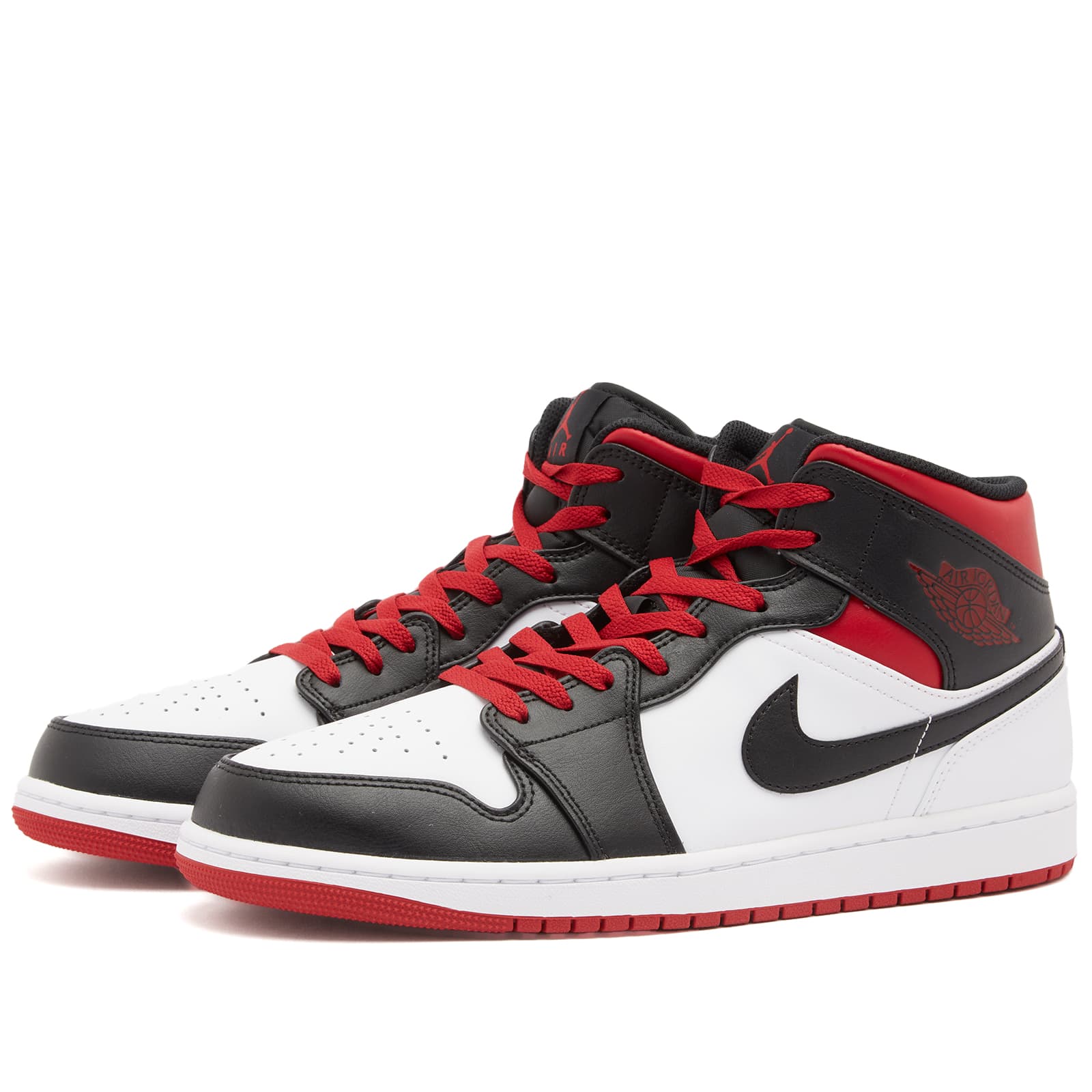 Air Jordan 1 Mid - White, Gym Red & Black