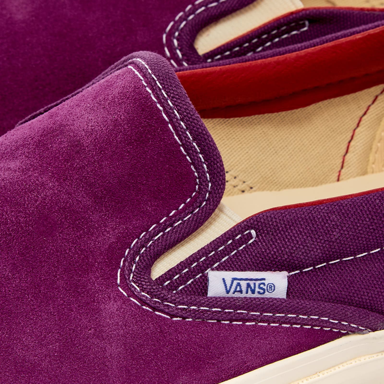 Vans Vault UA OG Classic SlipOn LX Grape Juice & Racing Red END.