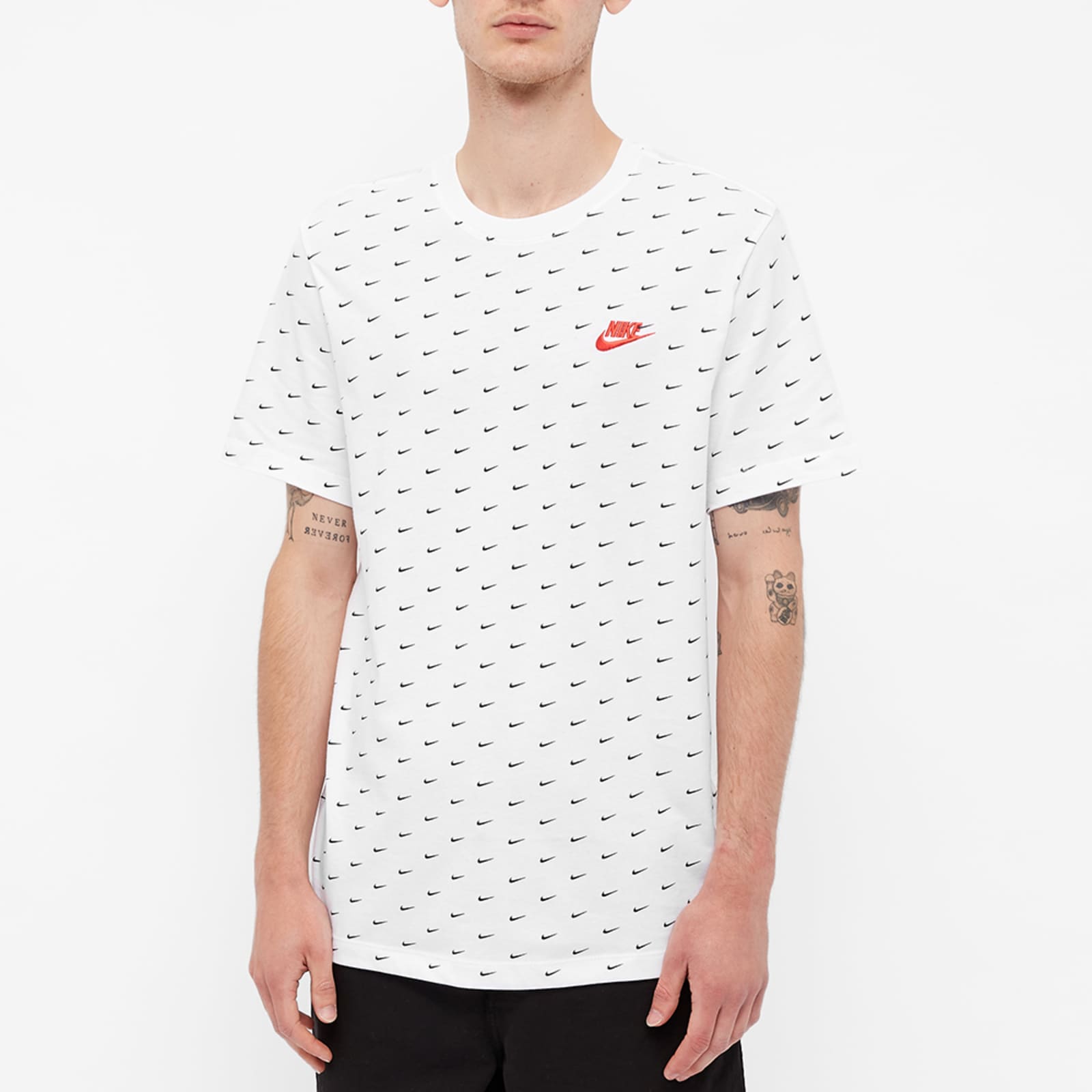 Nike Mini Swoosh T-Shirt - White & Black