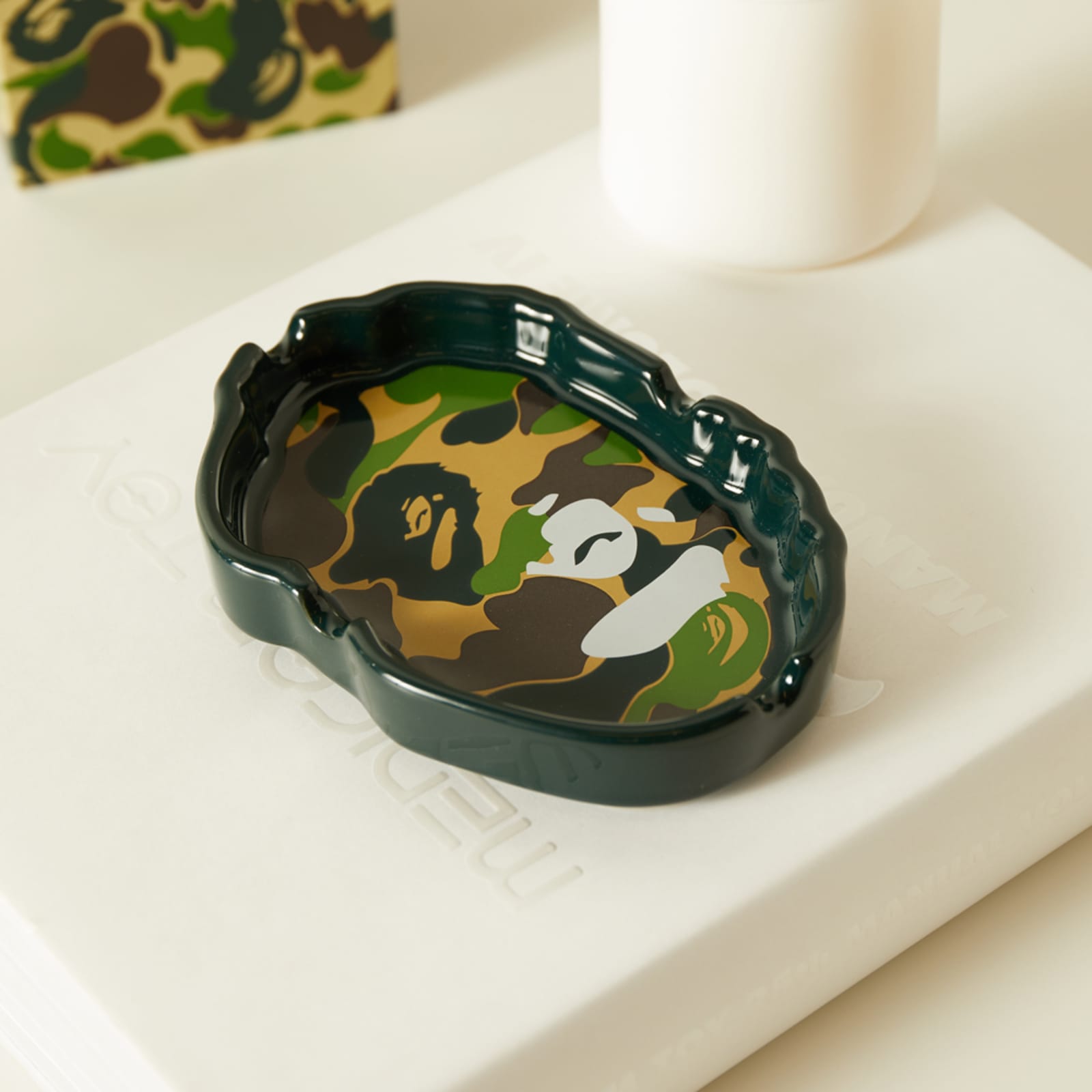 A Bathing Ape ABC Camo Ape Head Ashtray Green END.