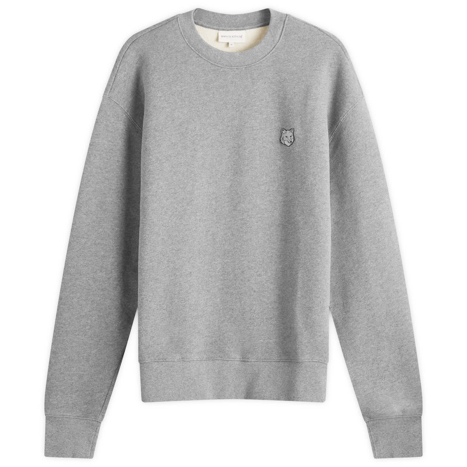 Maison Kitsune Bold Fox Head Patch Comfort Crew Sweat - Medium Grey Melange