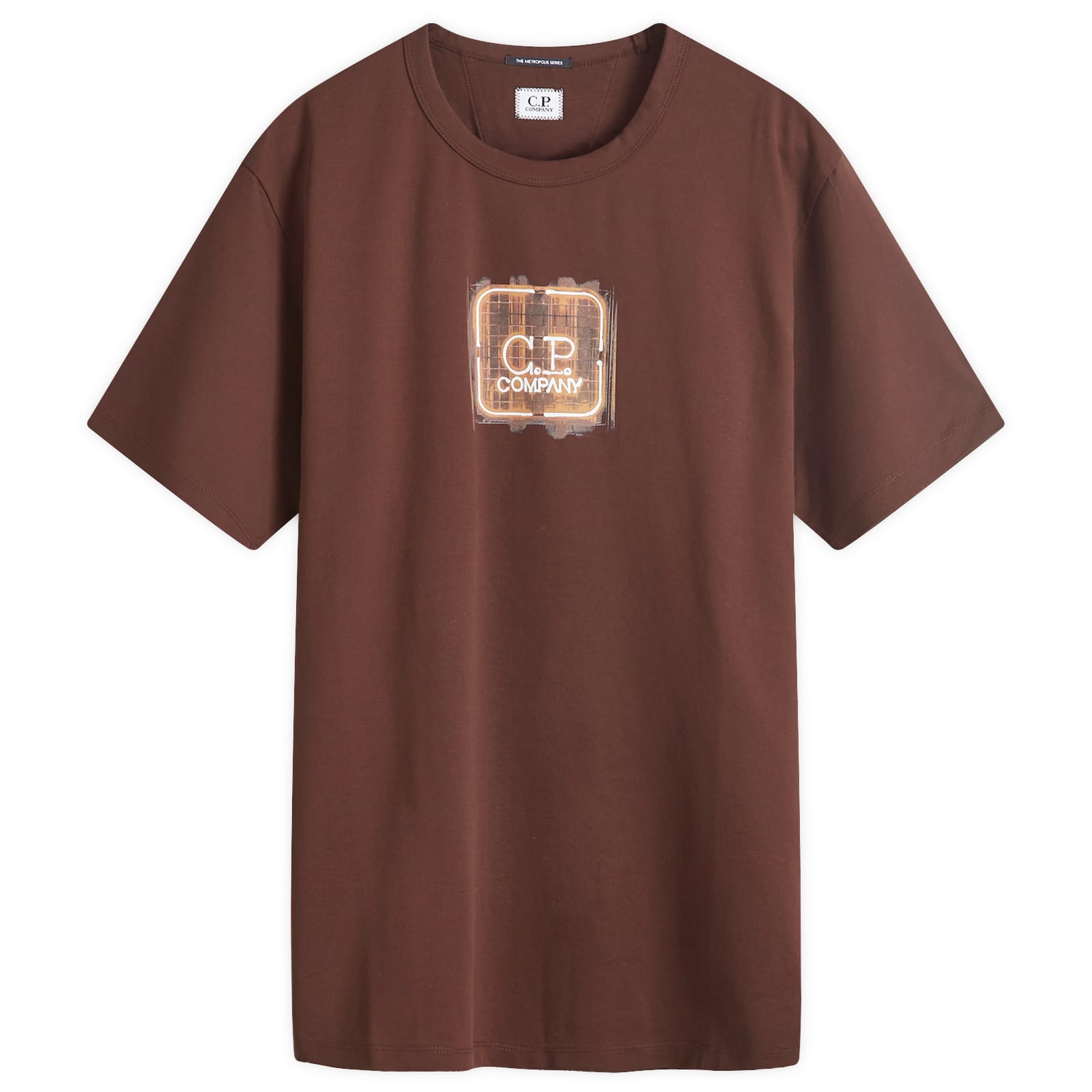 C.P. Company Metropolis Embossed Logo Badge T-Shirt - Rum Raisin