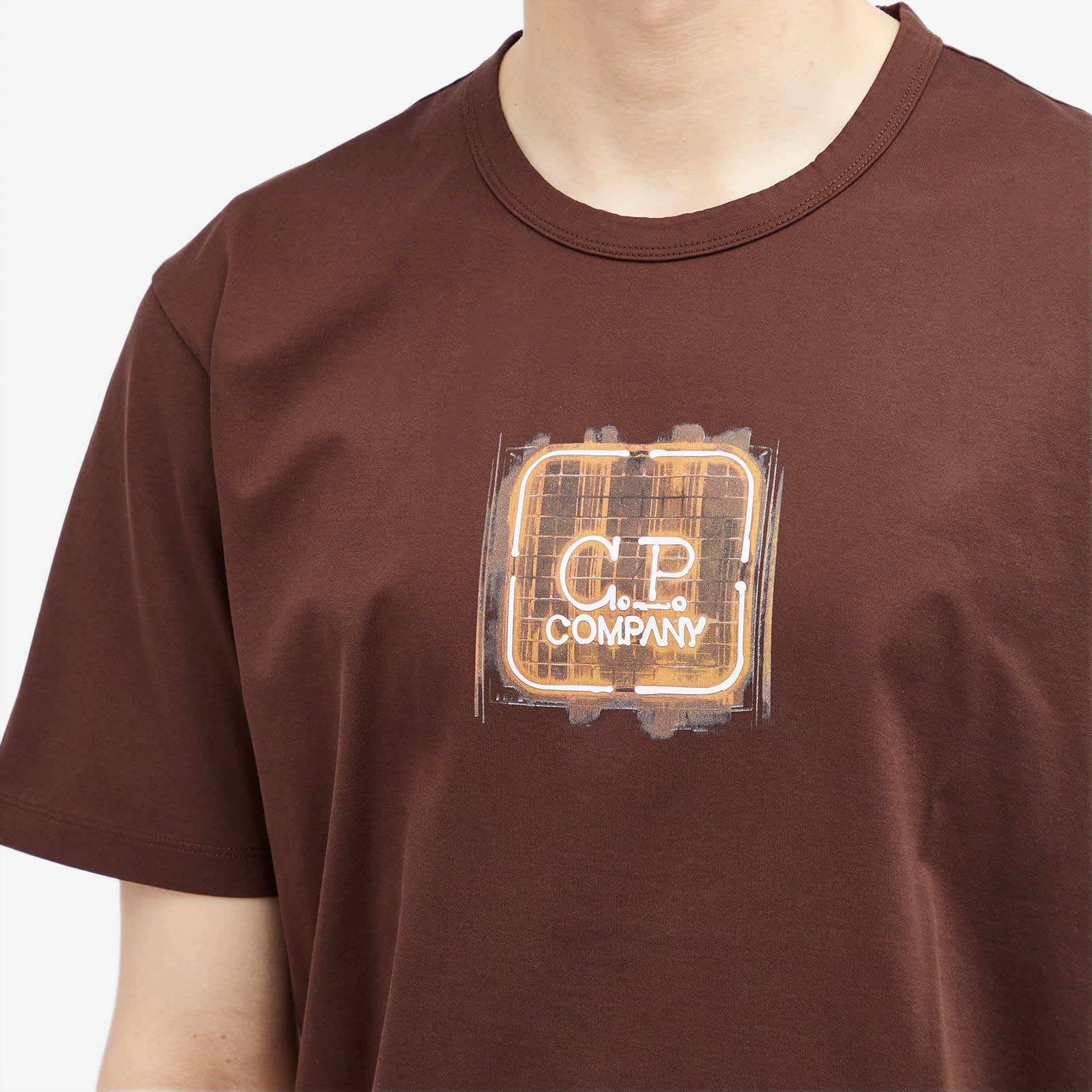 C.P. Company Metropolis Embossed Logo Badge T-Shirt - Rum Raisin