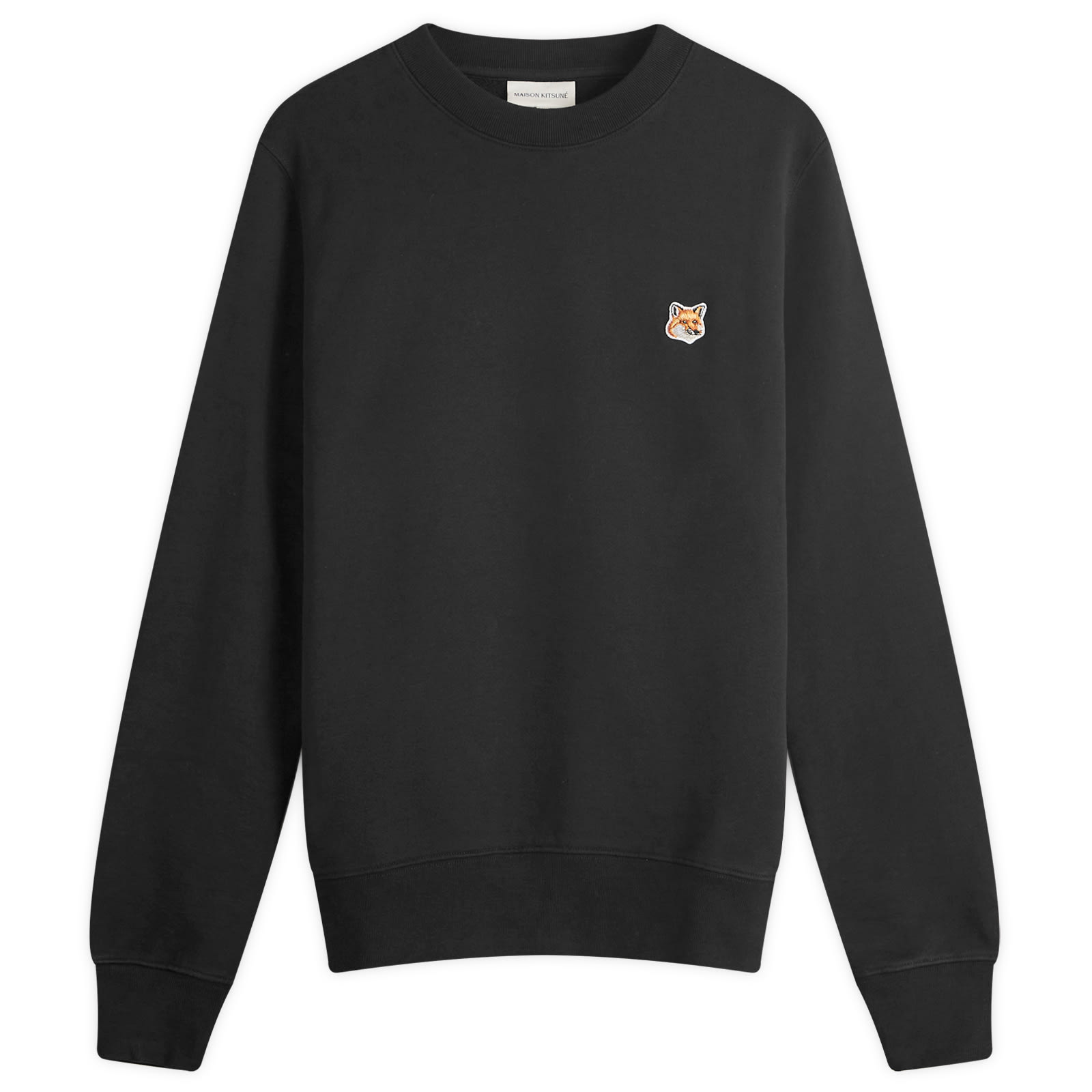 Maison Kitsune Fox Head Patch Crew Sweat - Black