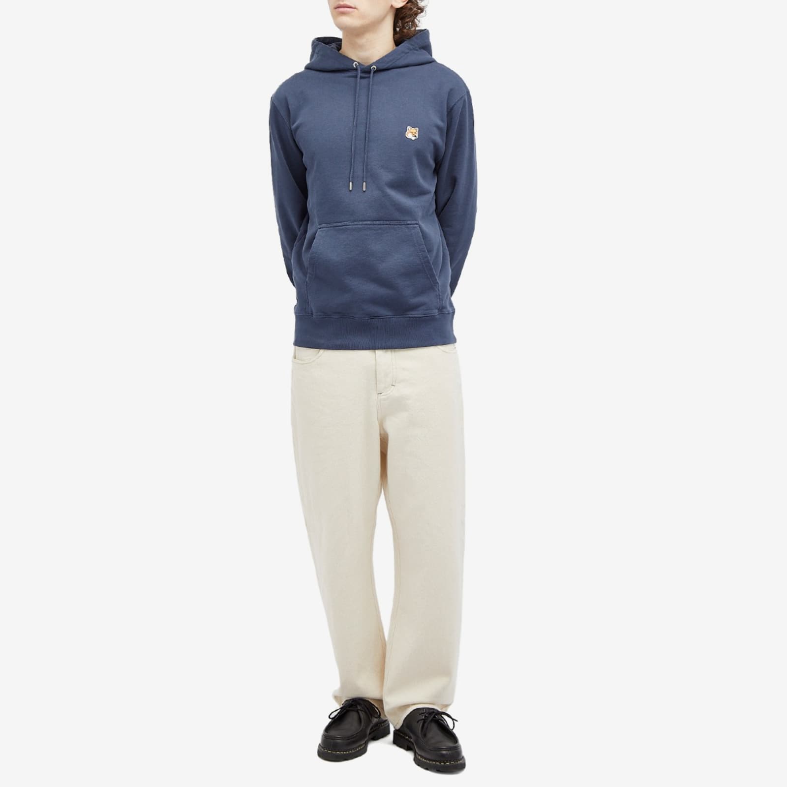 Maison Kitsune Fox Head Patch Regular Hoodie - Ink Blue