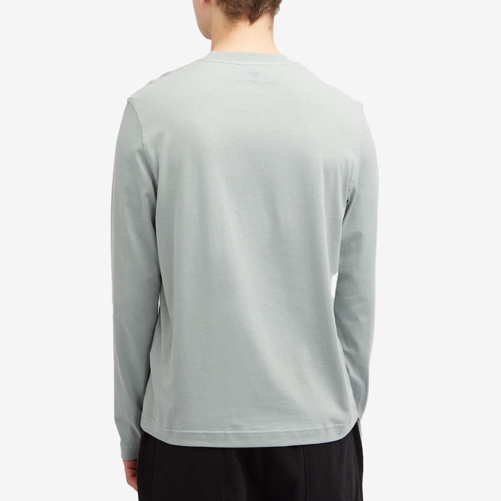 AMI Paris Small A Heart Long Sleeve T-Shirt - Clay Blue