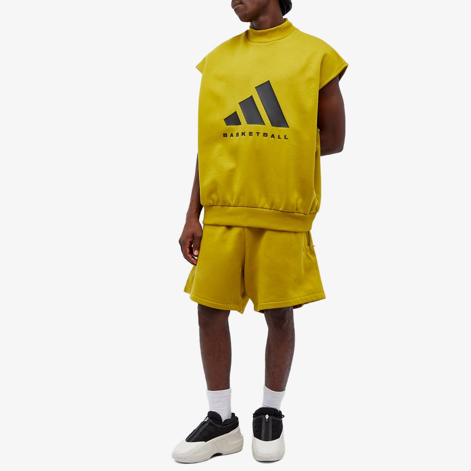 Adidas Basketball Sleeveless Logo TShirt Pulse Olive END.