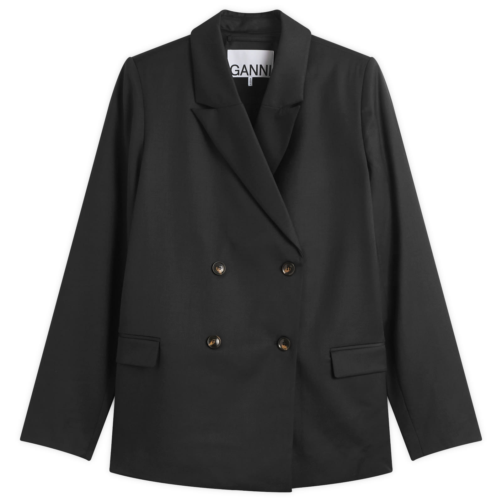 GANNI Calendered Wool Blazer