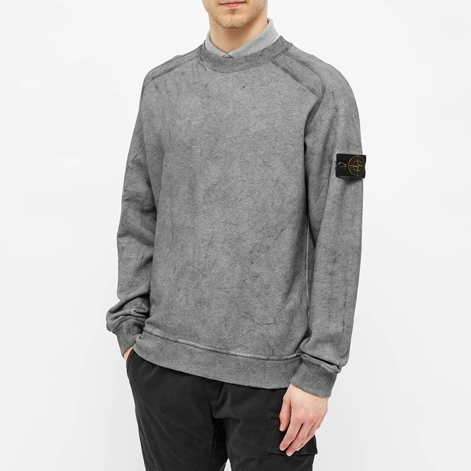 Stone Island Dust Treated Crew Sweat - Grey