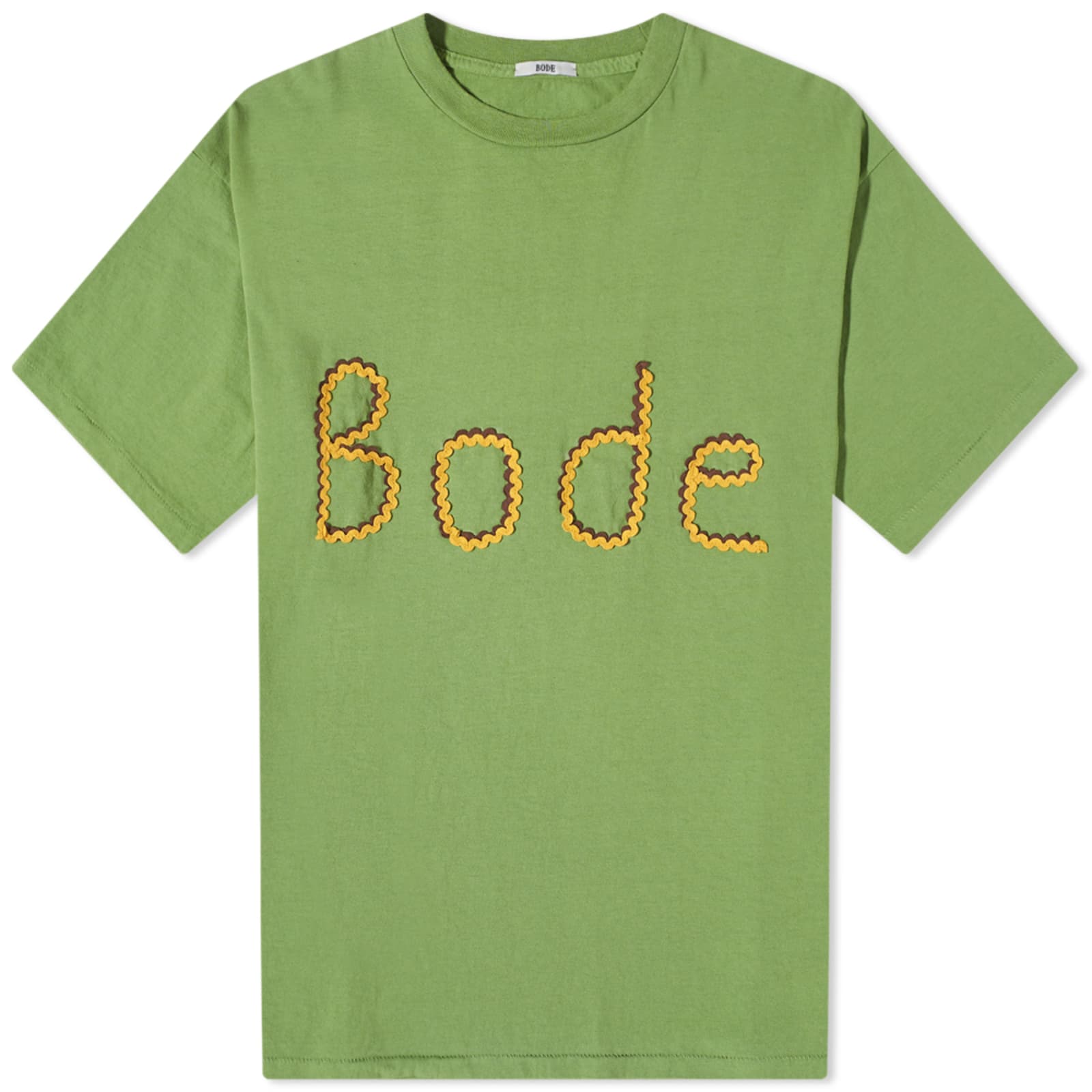BODE Rickrack Embroidered Logo TShirt Green END.