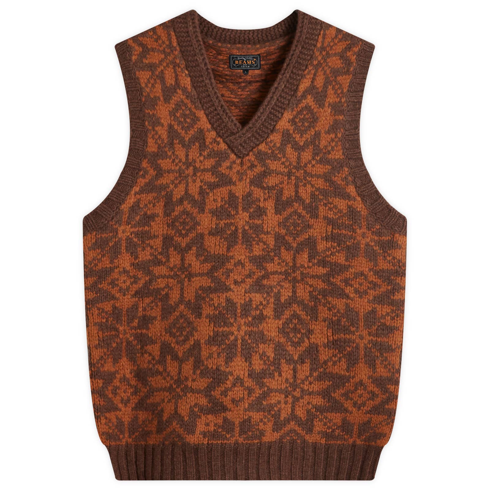 Beams Plus Snow Pattern Vest - Brown