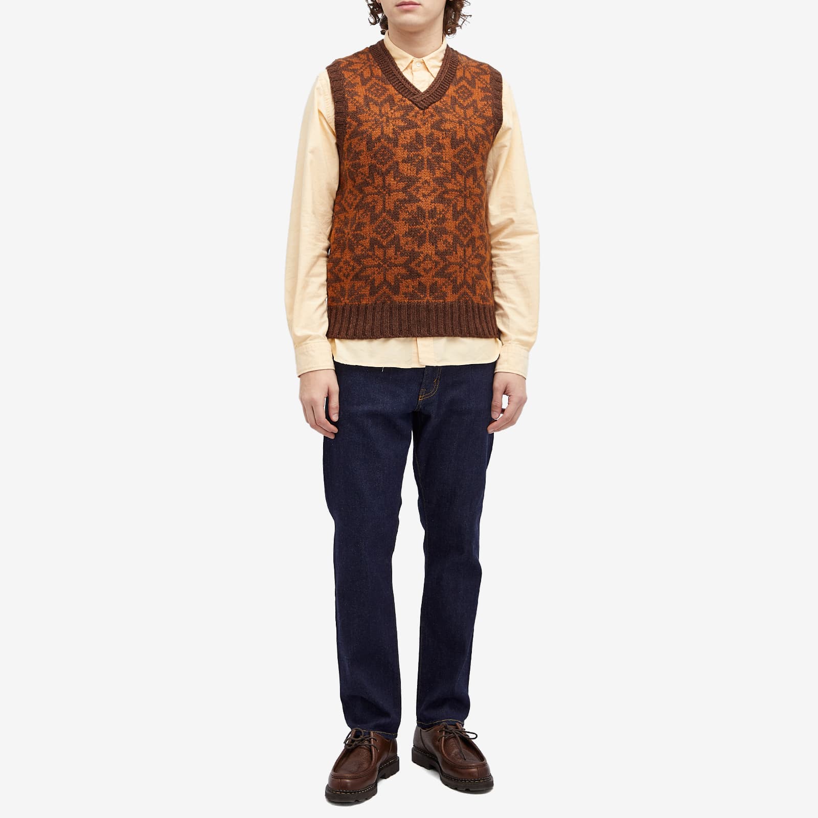 Beams Plus Snow Pattern Vest - Brown