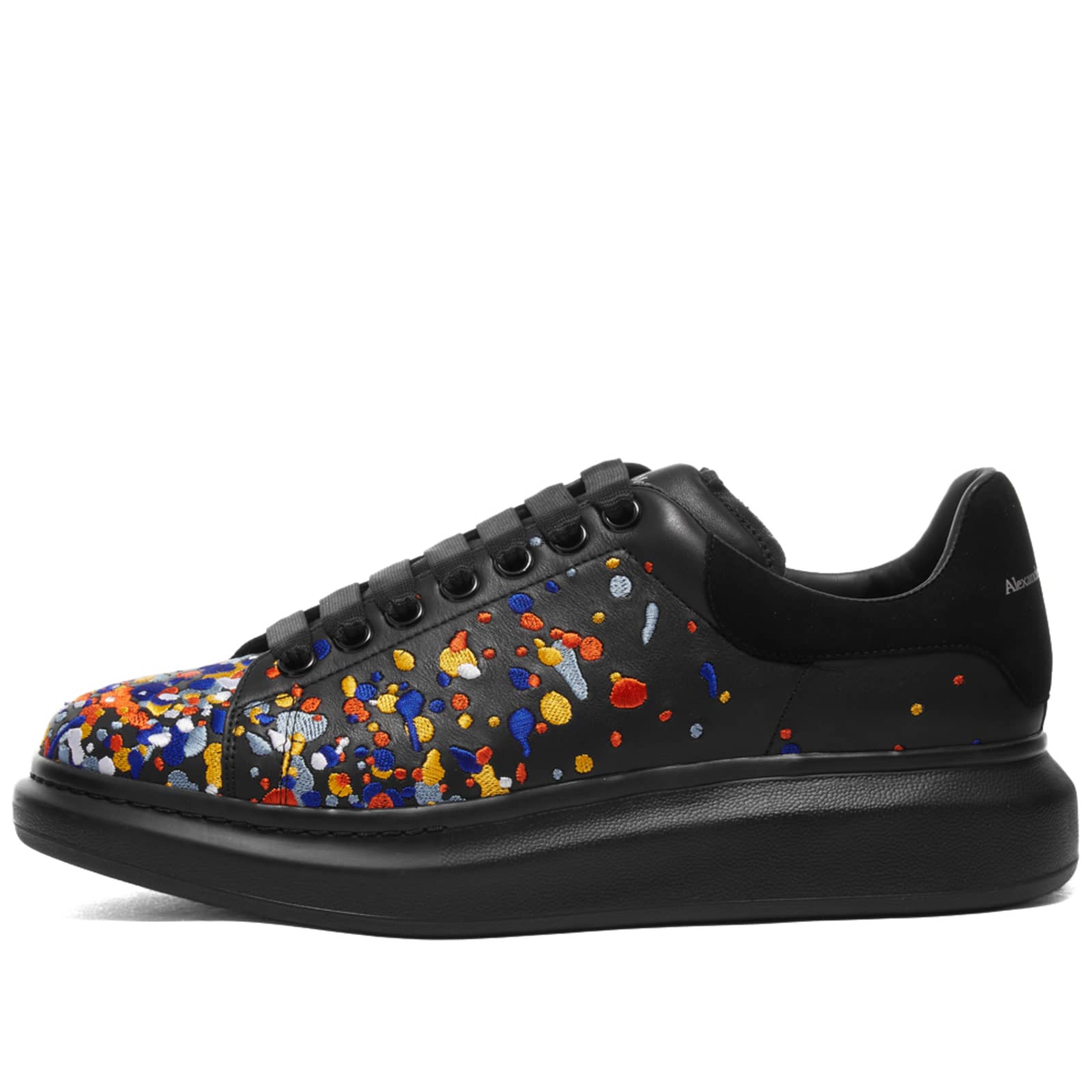 Alexander McQueen Paint Splatter Wedge Sole Sneaker - Black & Multi