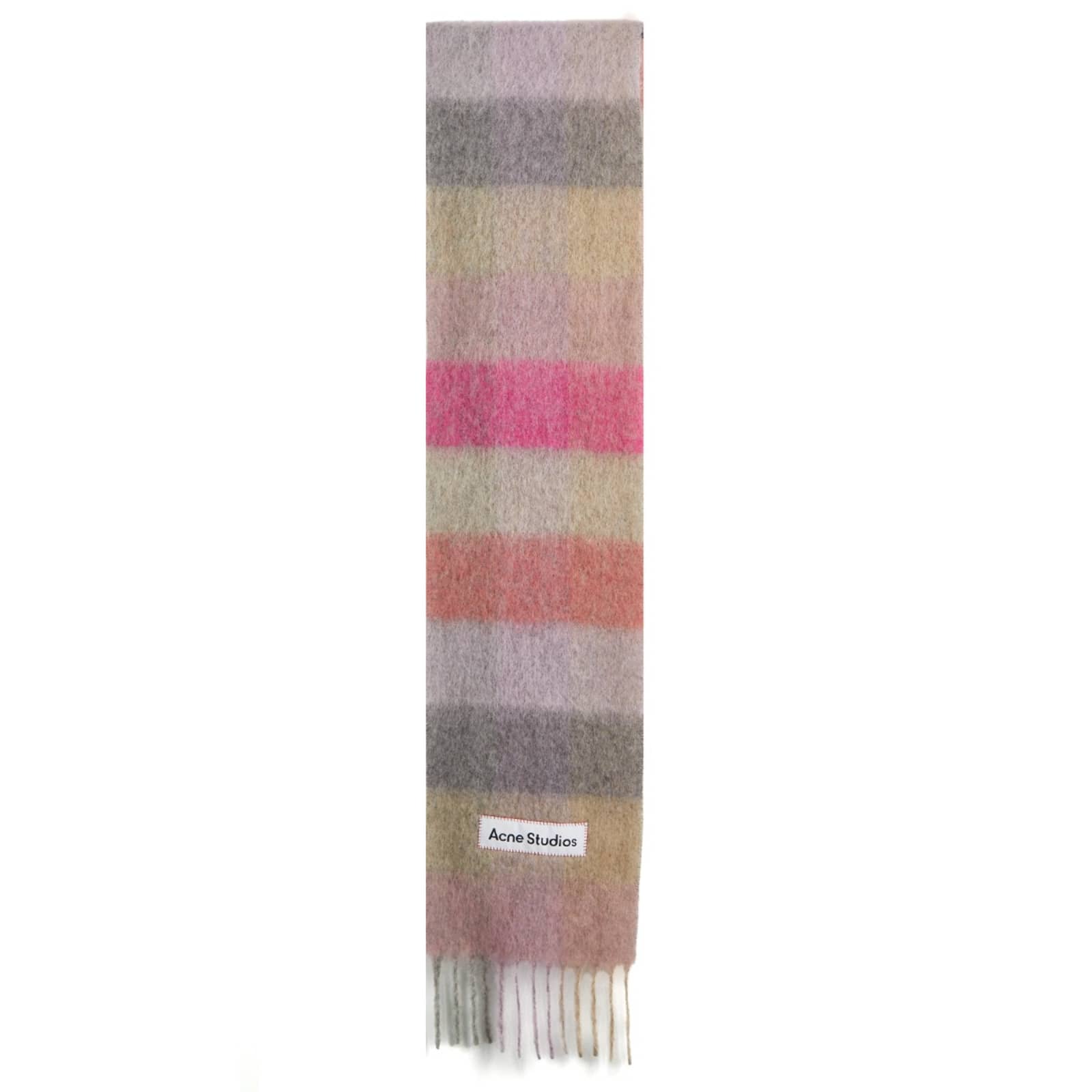 Acne Studios Vally Check Scarf - Fuchsia & Lilac & Pink