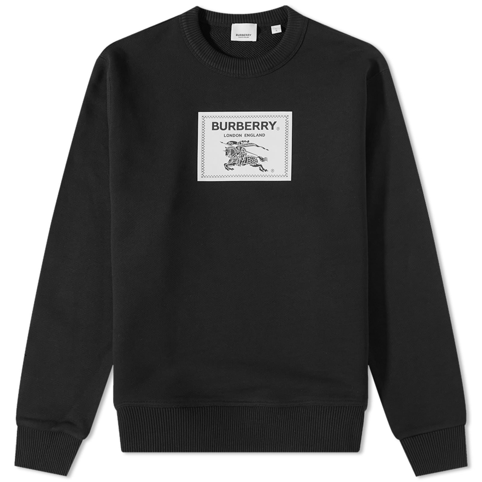 Burberry Lyttleton Label Logo Crew Sweat - Black