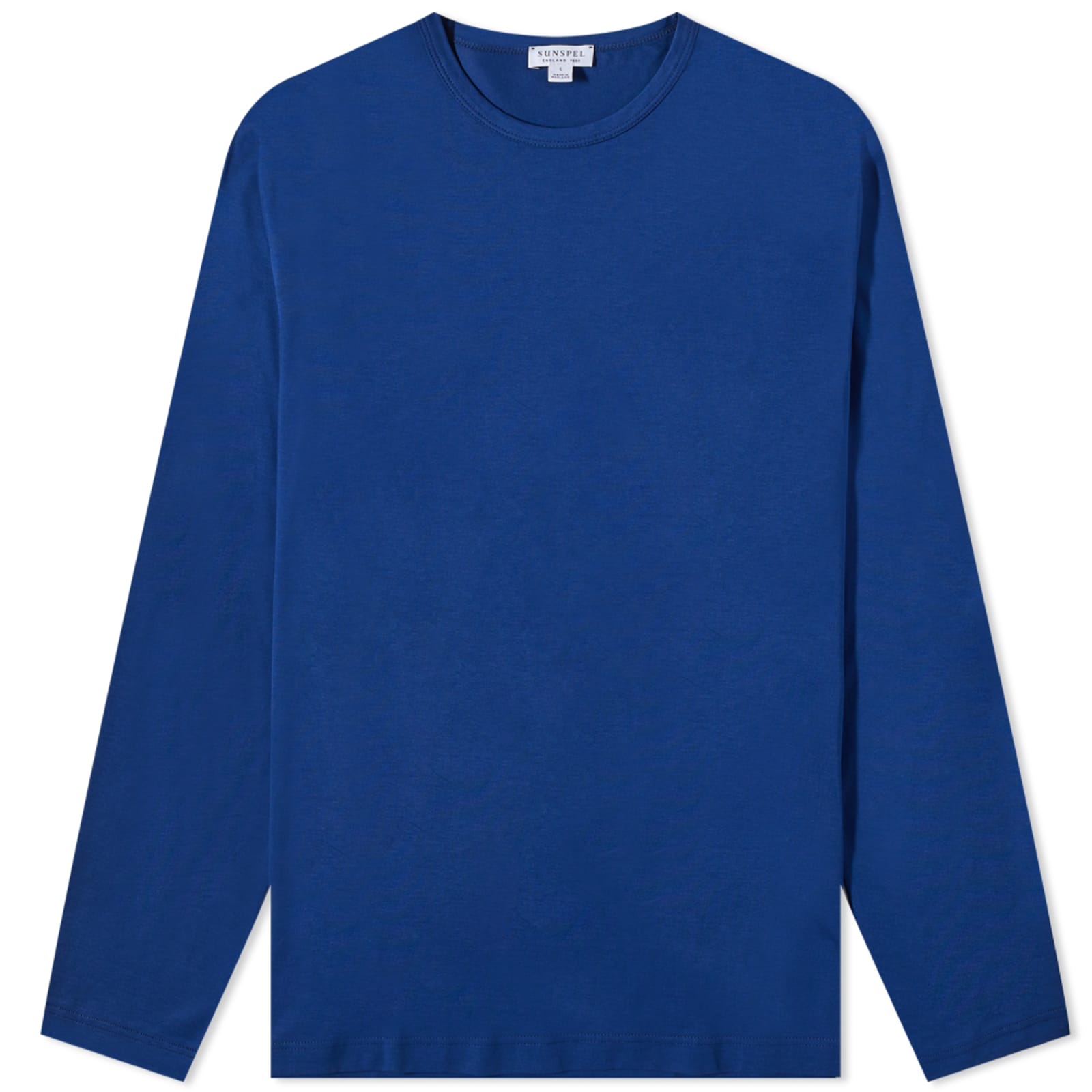 Sunspel Long Sleeve Crew Neck T-Shirt - Space Blue