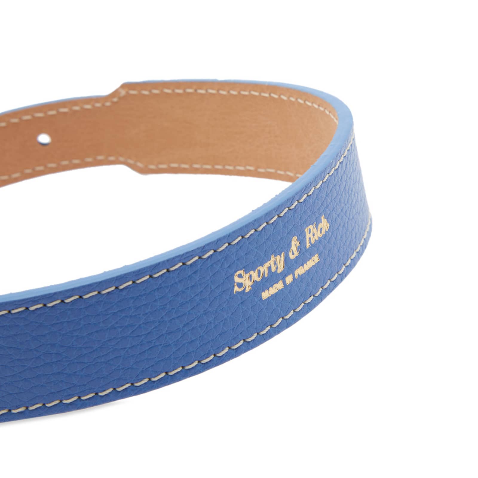 Sporty & Rich Grained Leather Dog Collar Ocean END.