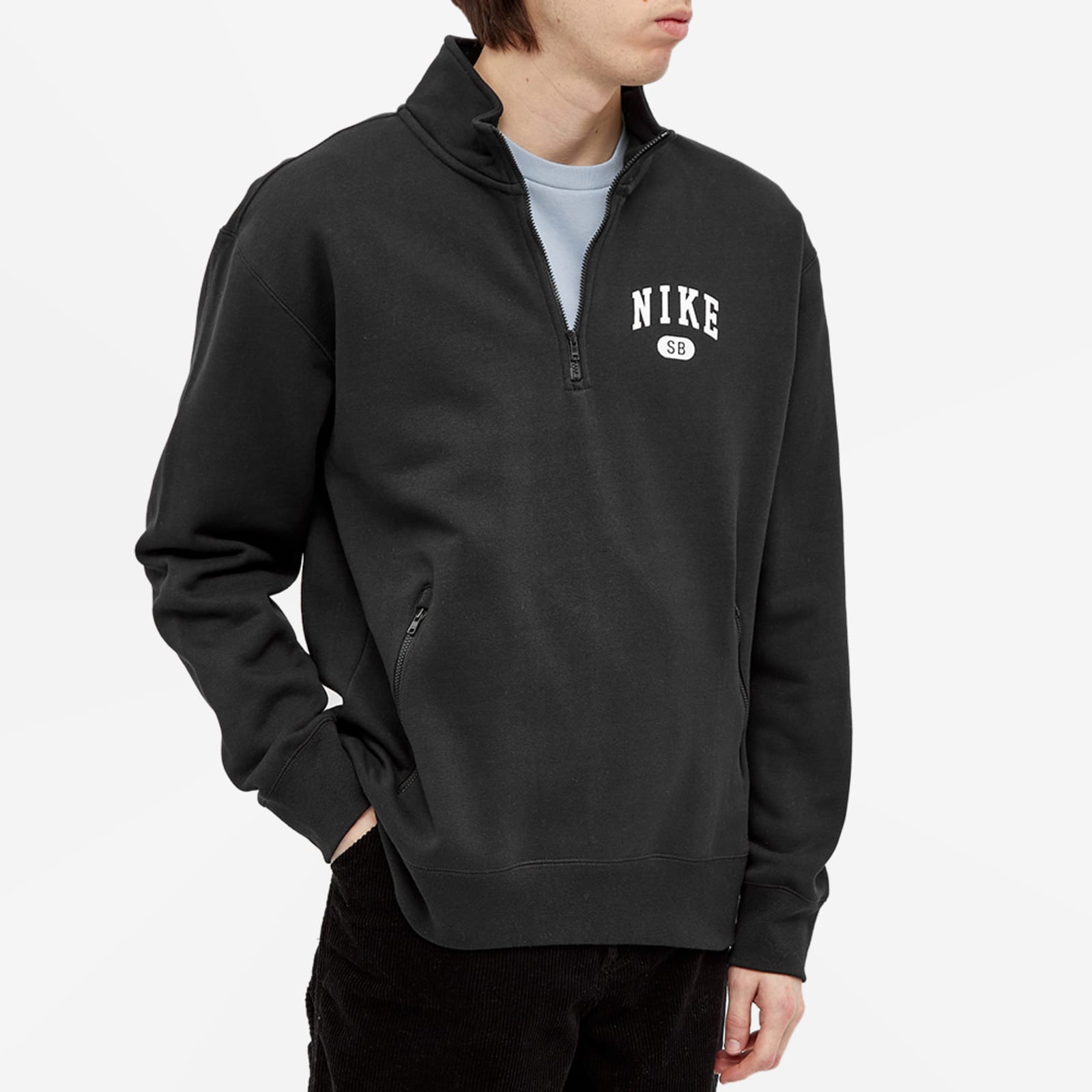 Nike SB Collegiate Half Zip - Black & White