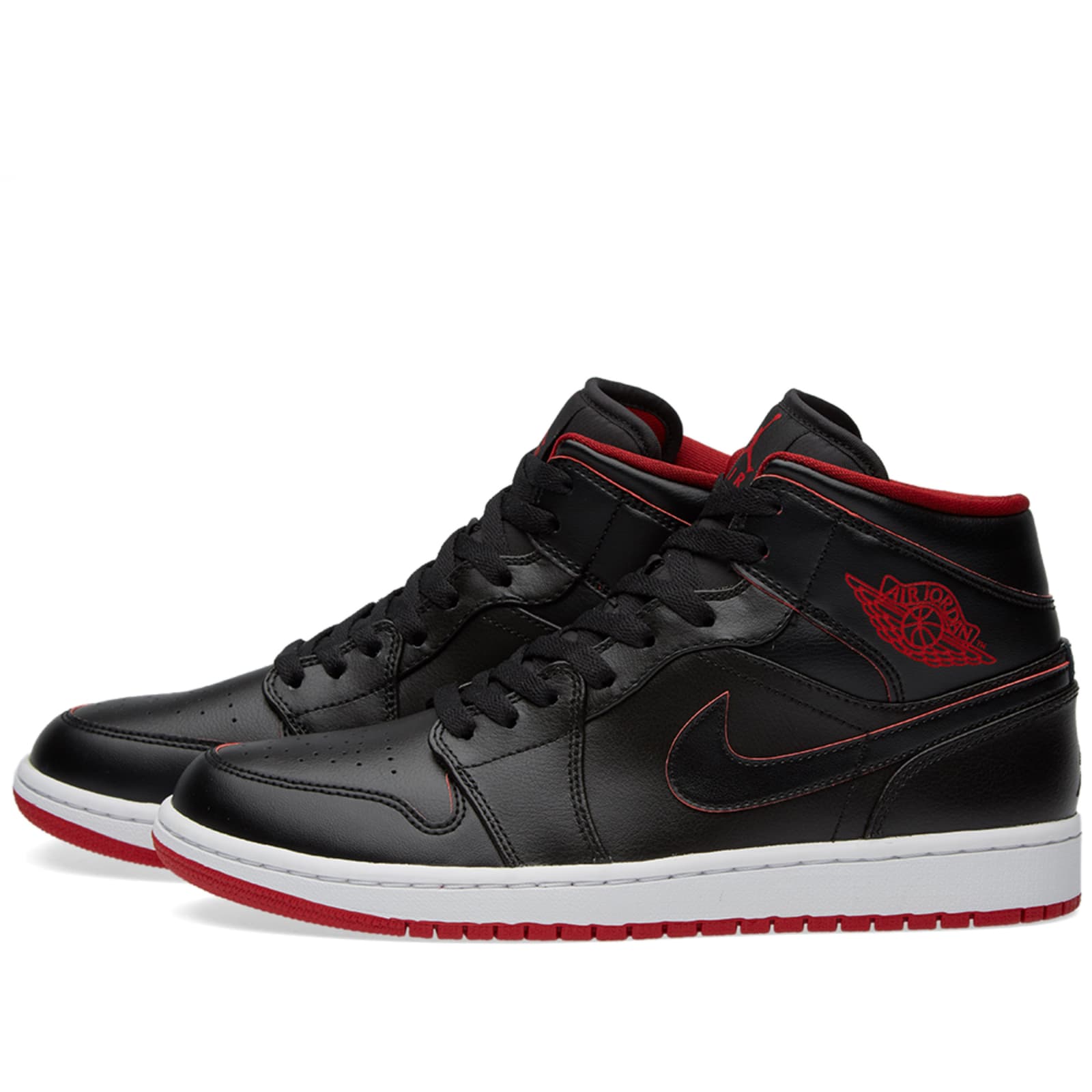 air jordan 1 mid black white red