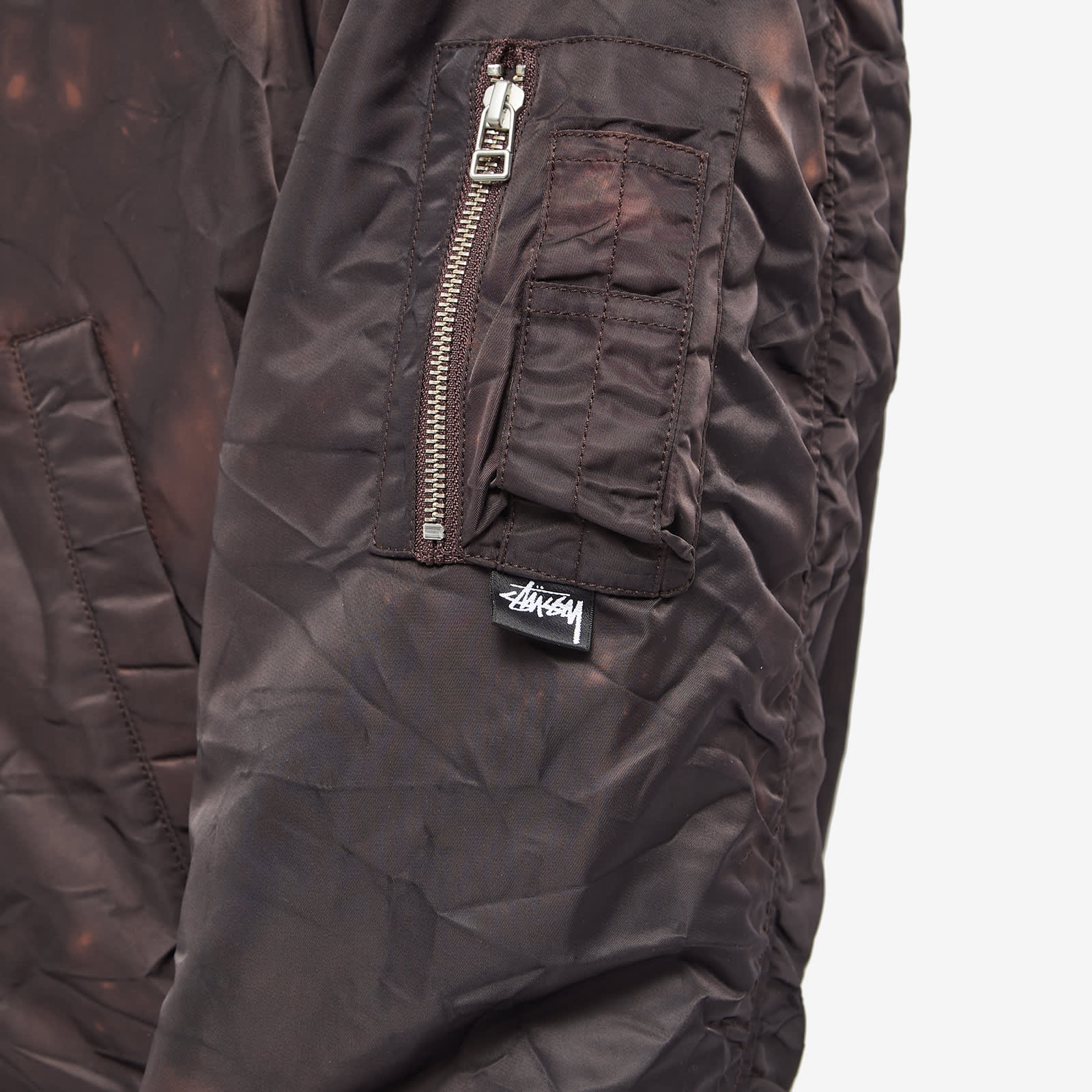 Stussy Stussy Dyed Nylon Bomber Jacket - Brown