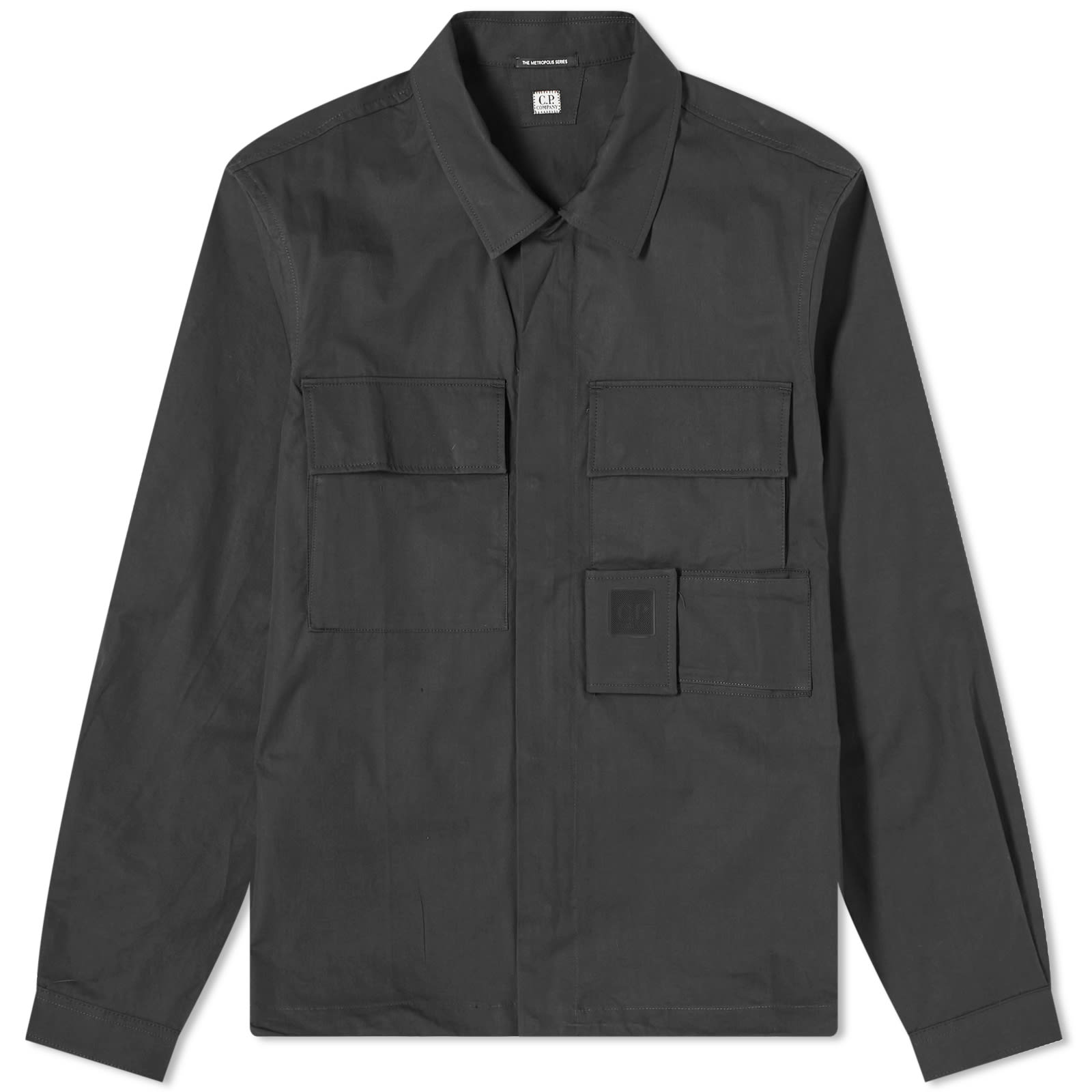 C.P. Company Metropolis Gabardine Pockets Overshirt - Black