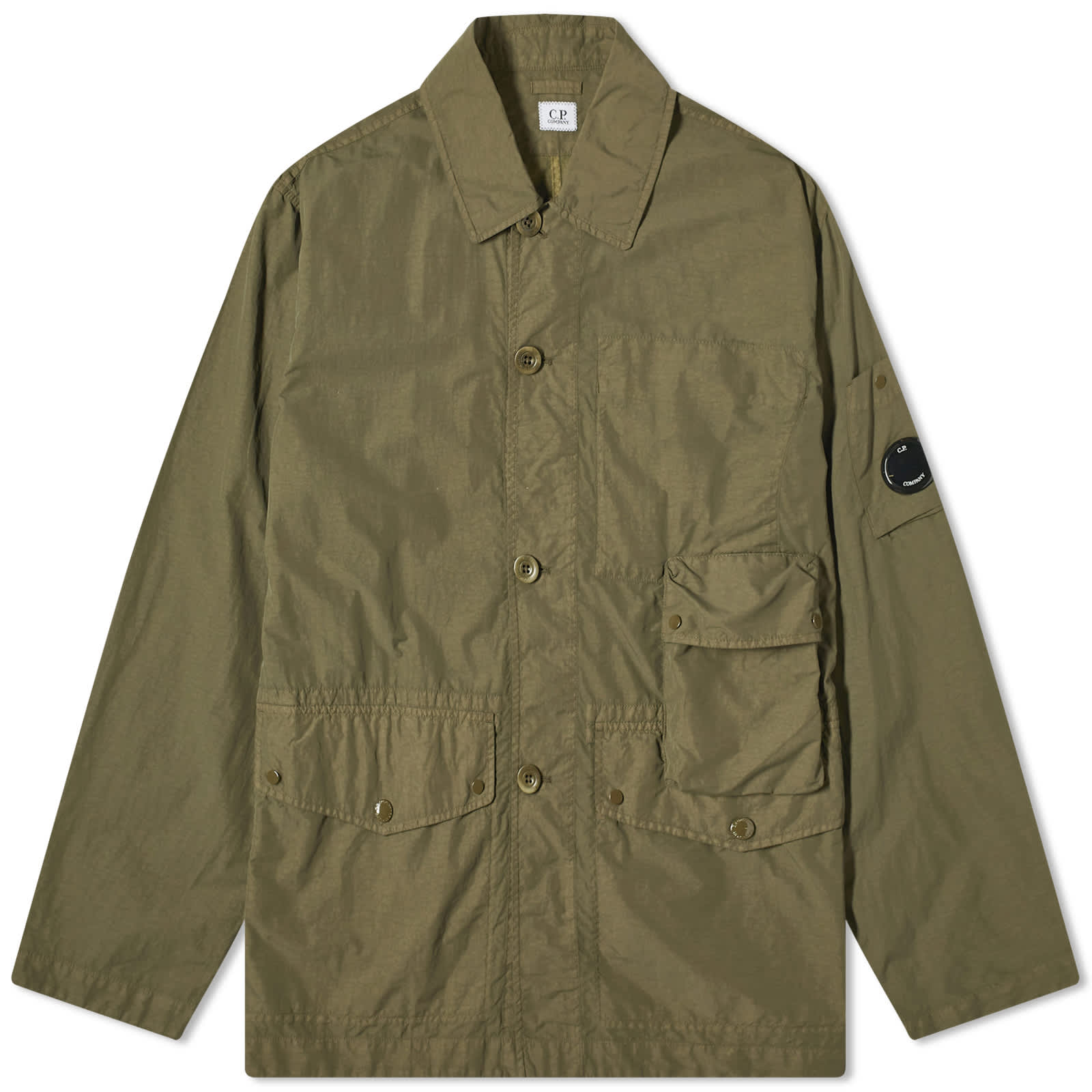 C.P. Company Flatt Nylon Chore Jacket - Ivy Green