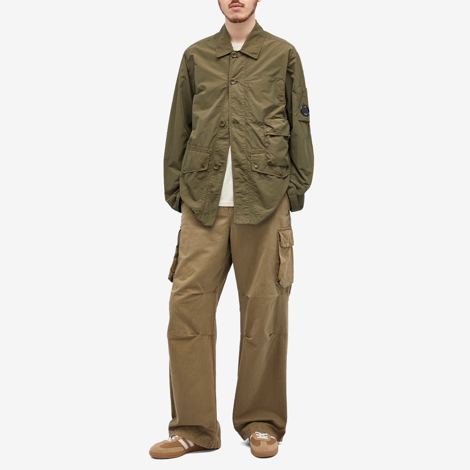 C.P. Company Flatt Nylon Chore Jacket - Ivy Green