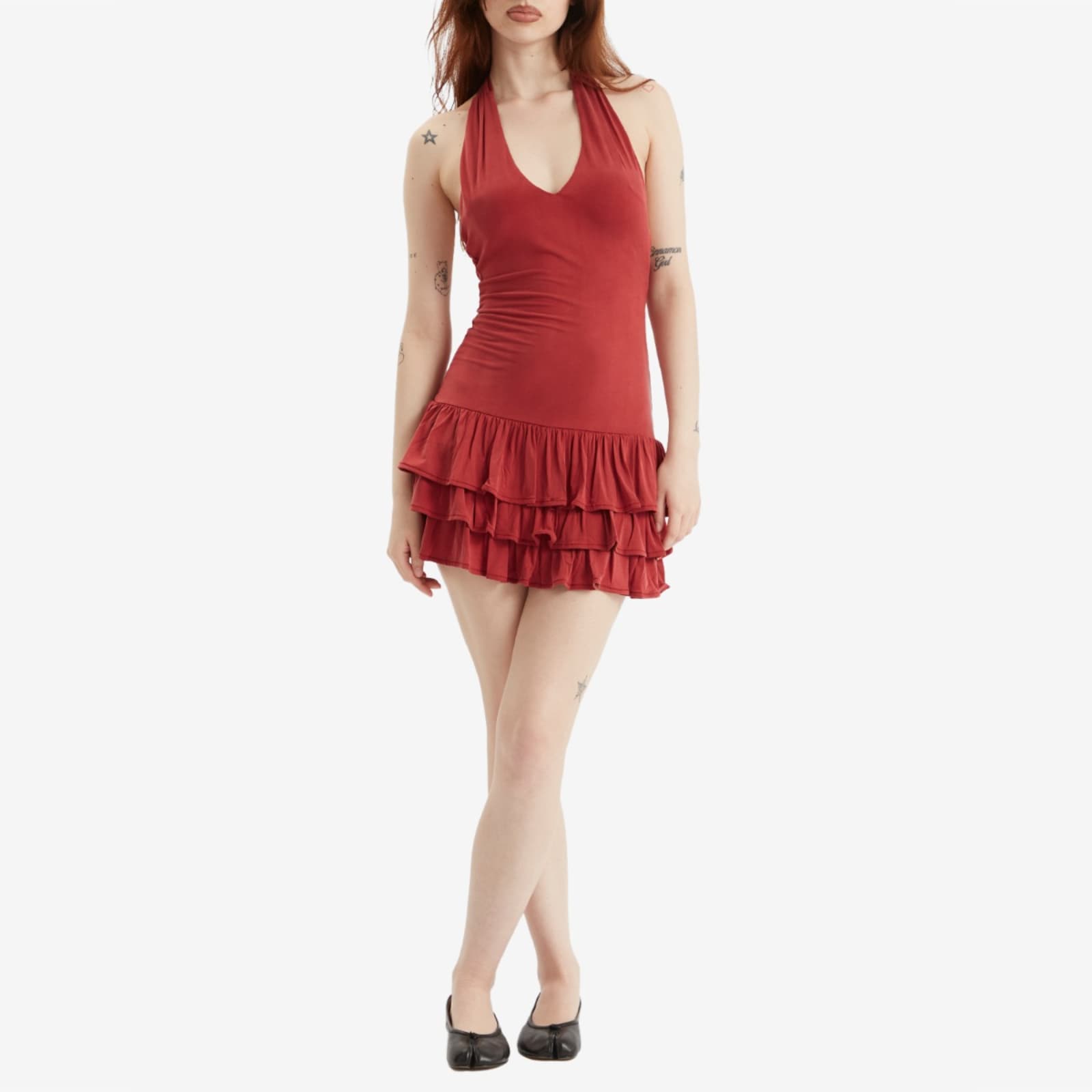 Peachy Den Kylie Halter Mini Dress - Red Sandstone