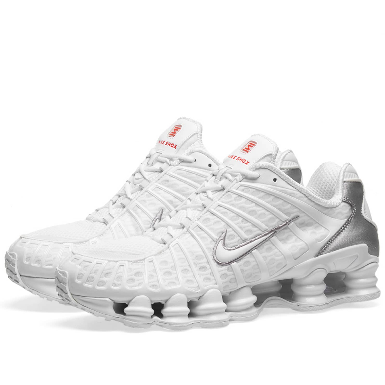 Nike Shox TL - White, Silver & Max Orange