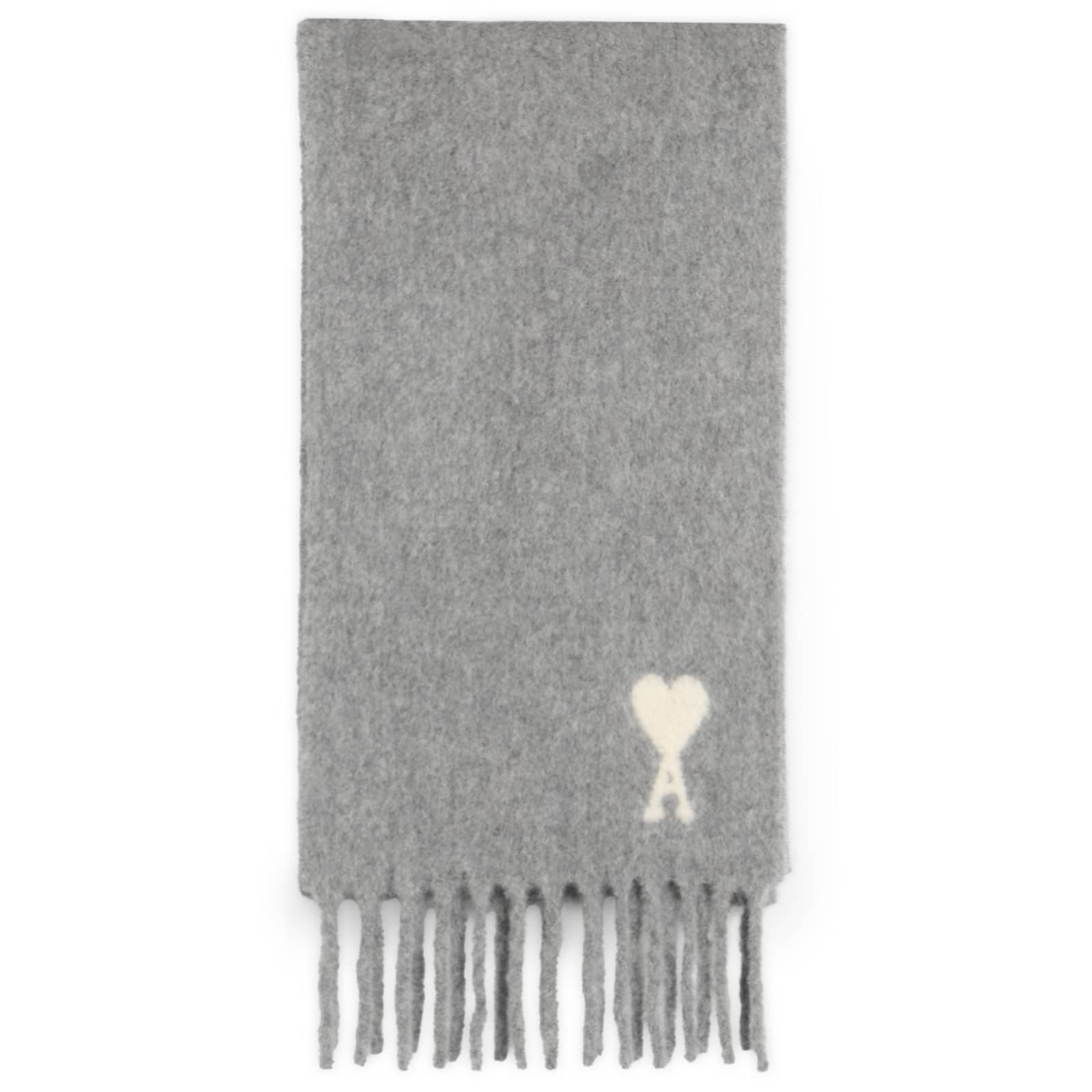 AMI Paris Hairy Alpaca Wool Scarf - Gris