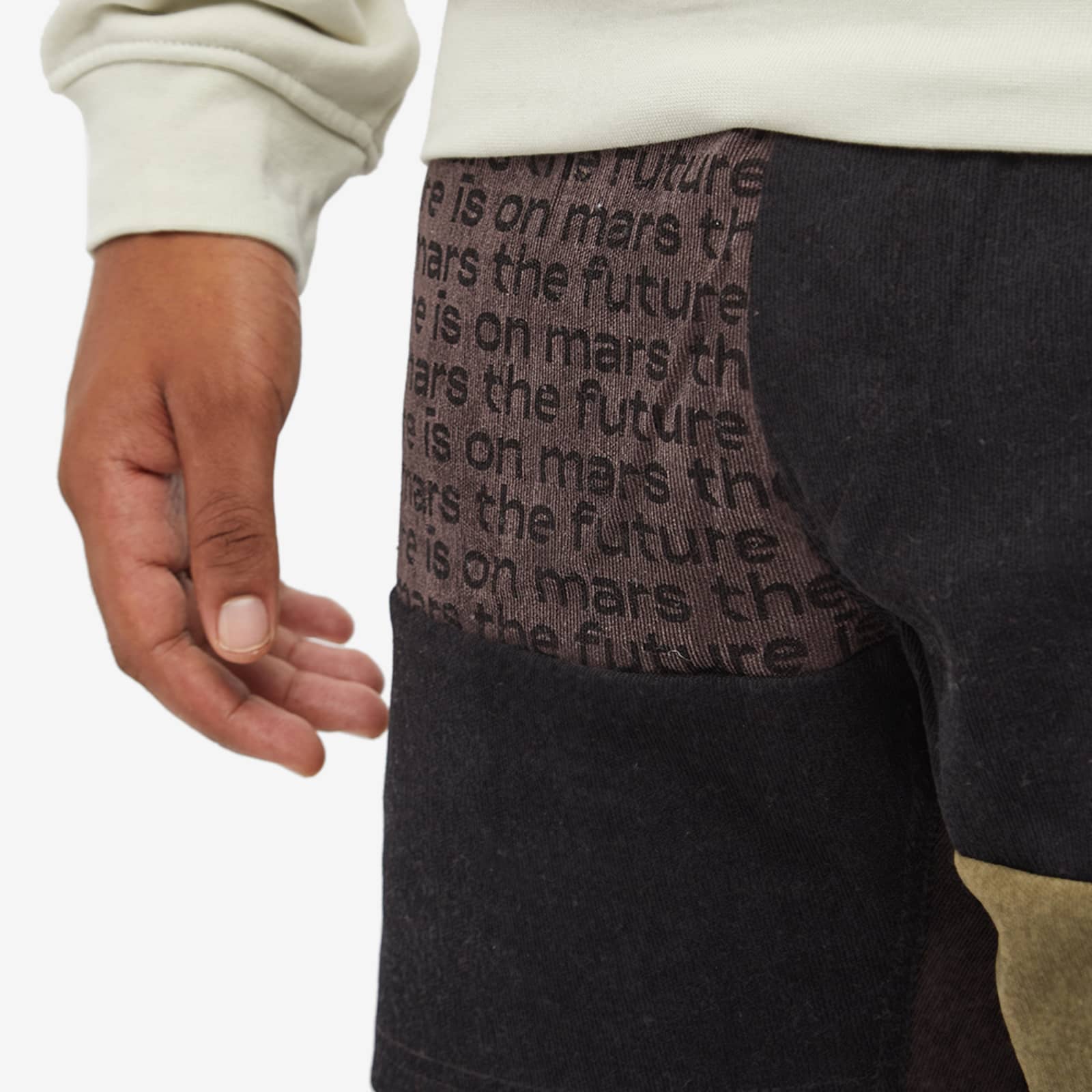 TFIOM Corduroy Patchwork Shorts Onyx Black & Brown END.