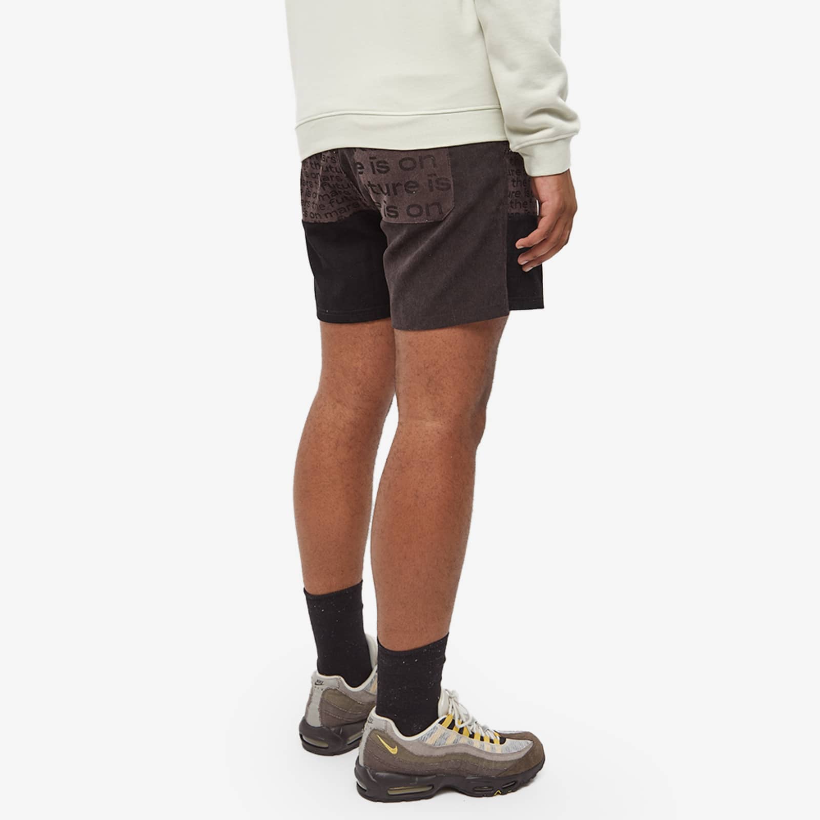 TFIOM Corduroy Patchwork Shorts Onyx Black & Brown END.