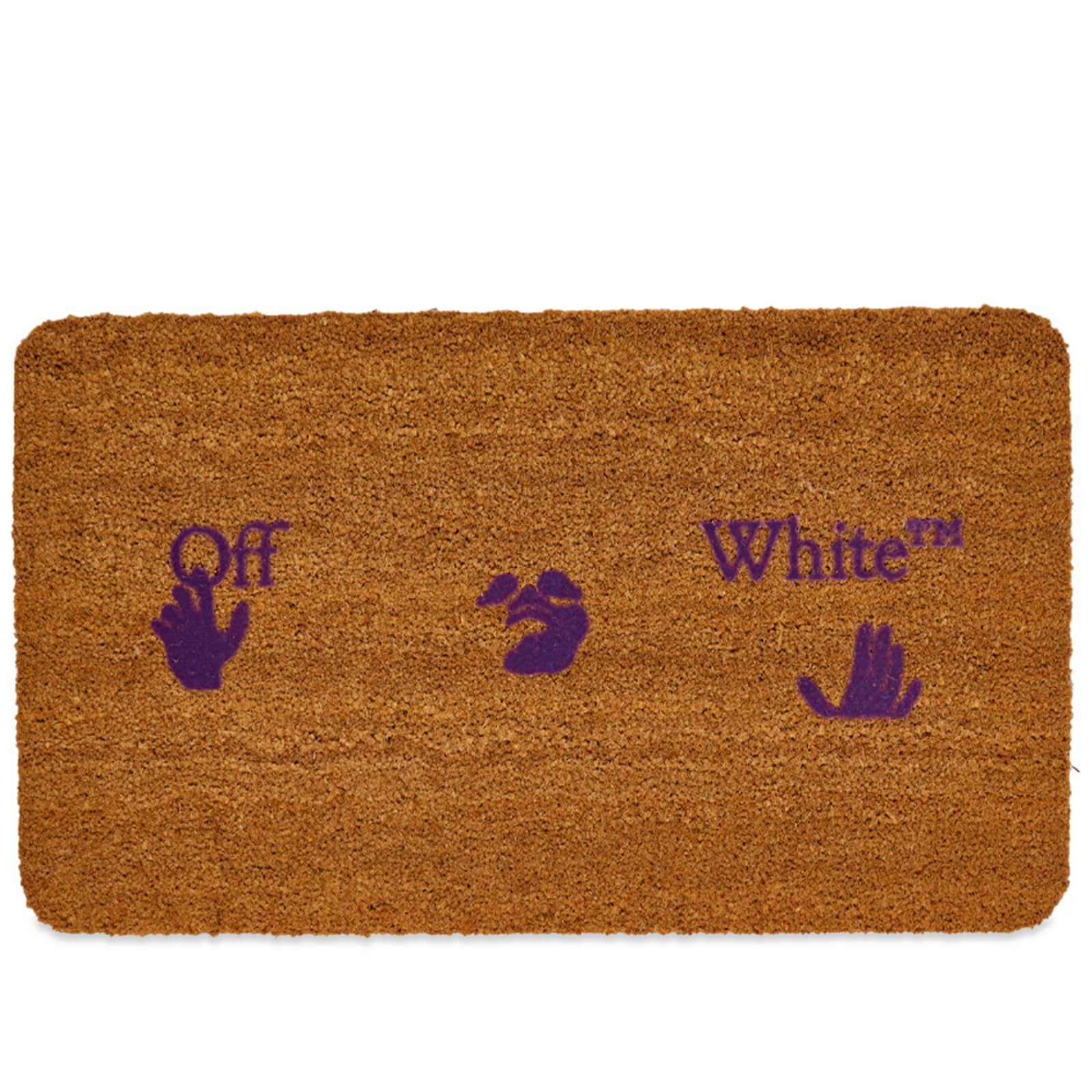 OffWhite Swimming Man Logo Doormat Brown END.