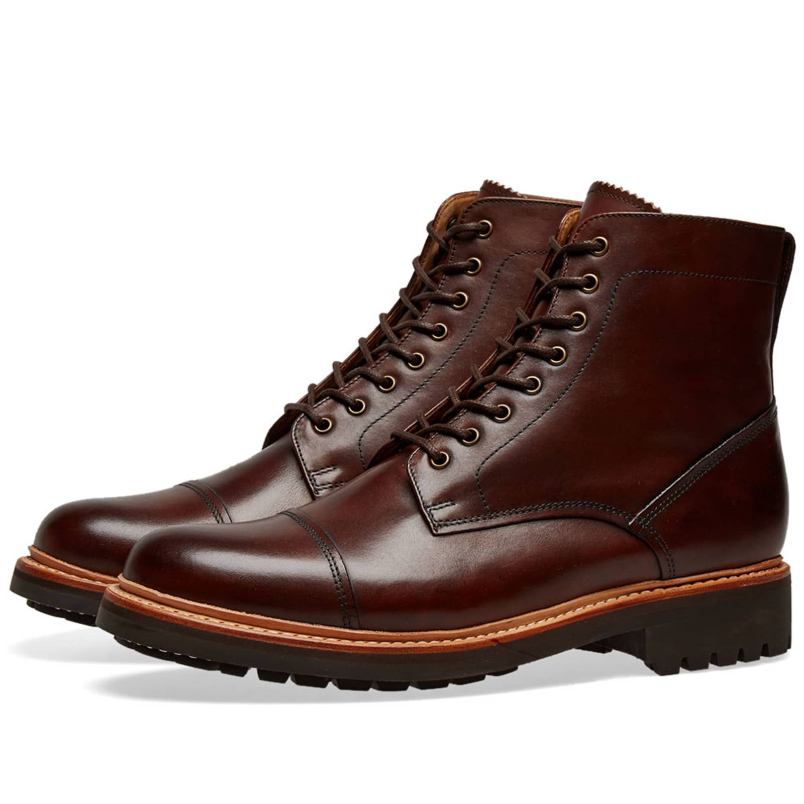 Grenson Joseph Toe Cap Boot Dark Brown Hand Painted END. (GB)