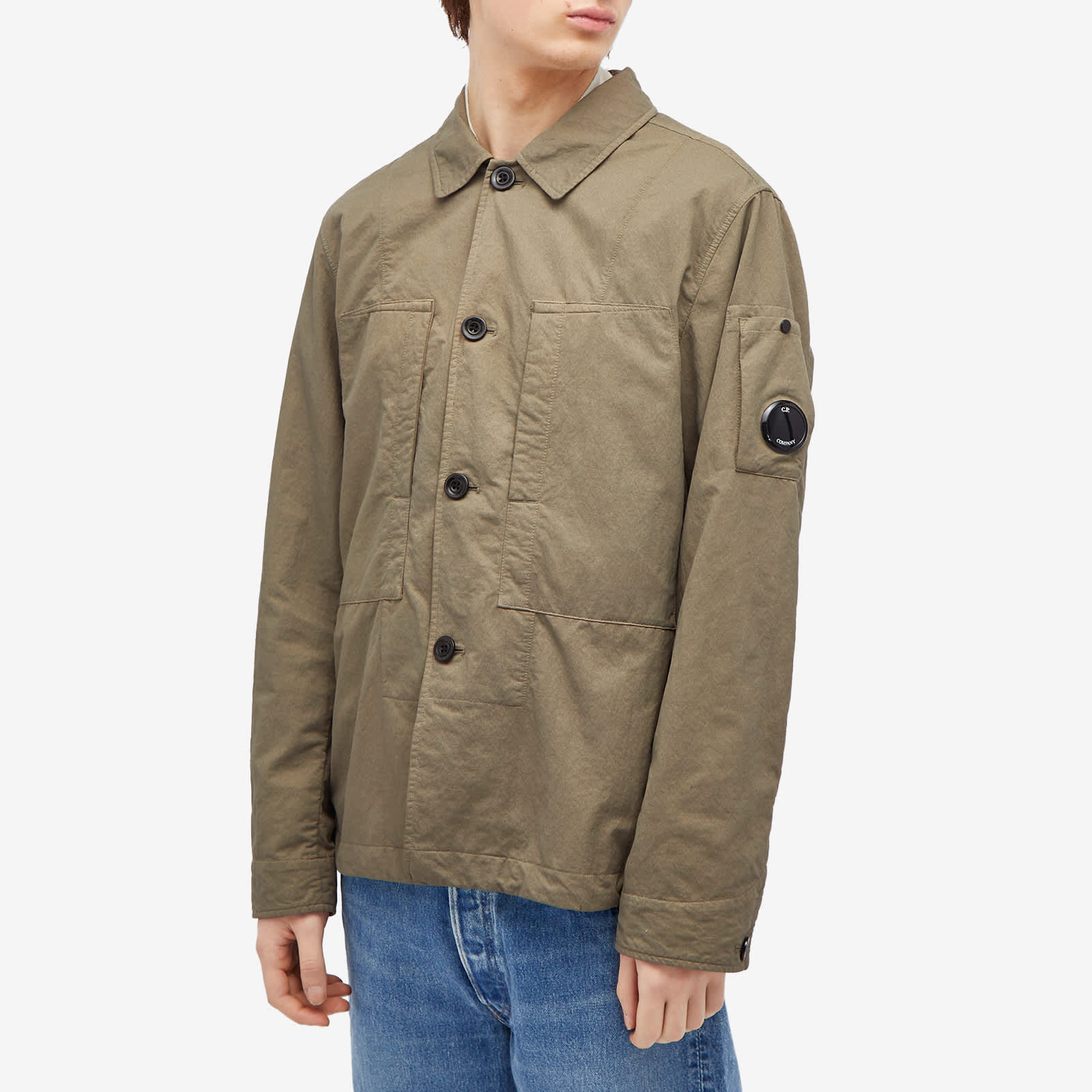 C.P. Company Diagonal Flatt Nylon Overshirt - Walnut