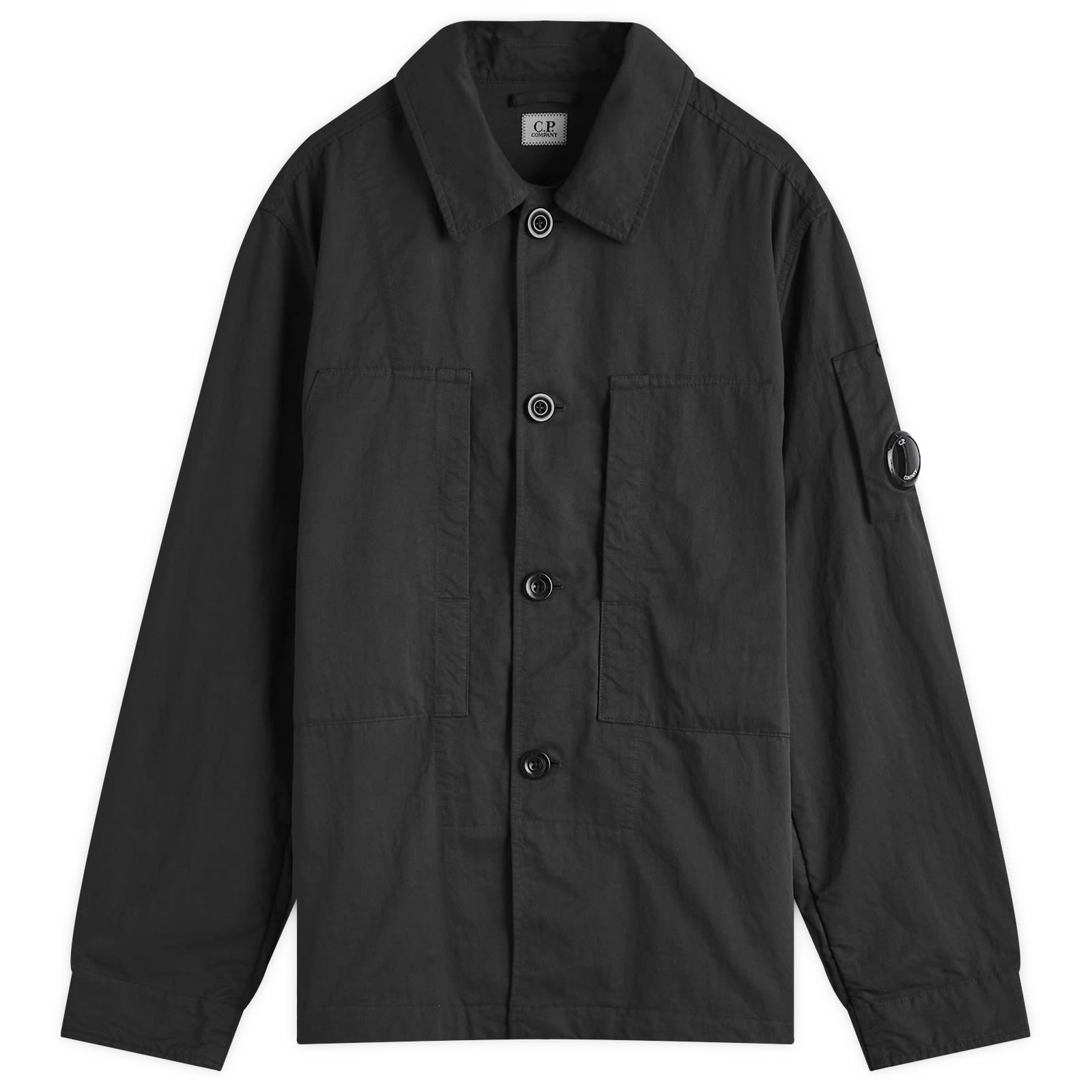 C.P. Company Diagonal Flatt Nylon Overshirt - Black