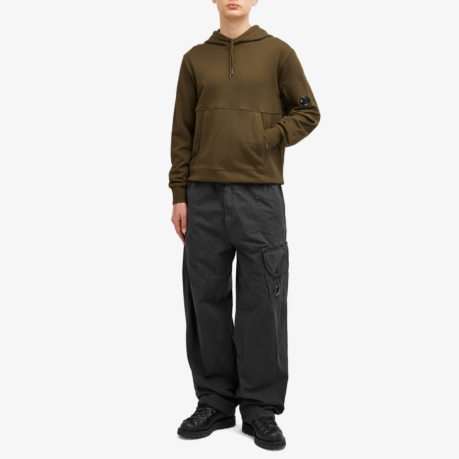 C.P. Company Diagonal Raised Fleece Crewneck - Ivy Green