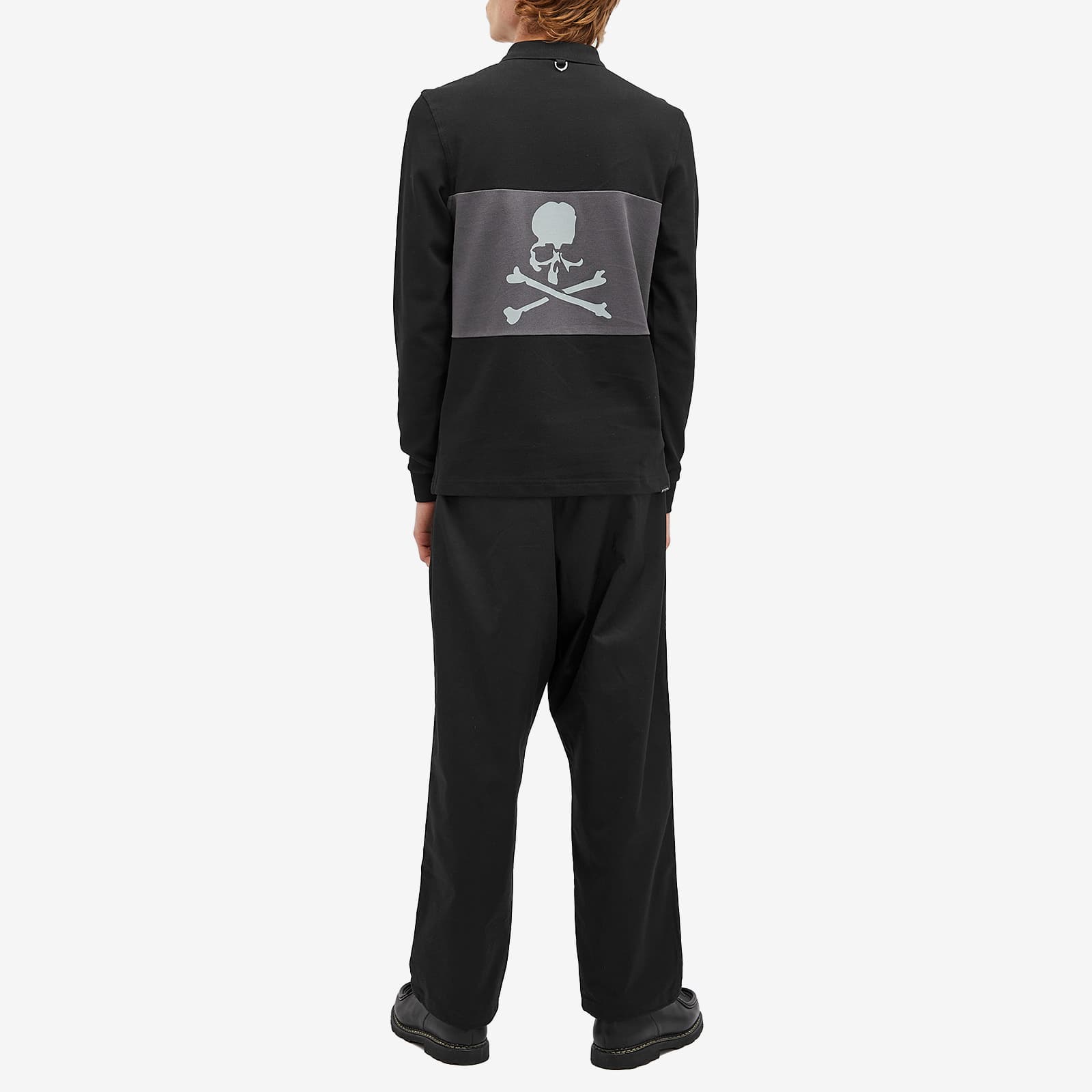 Fred Perry x Mastermind Long Sleeve Polo Shirt - Black
