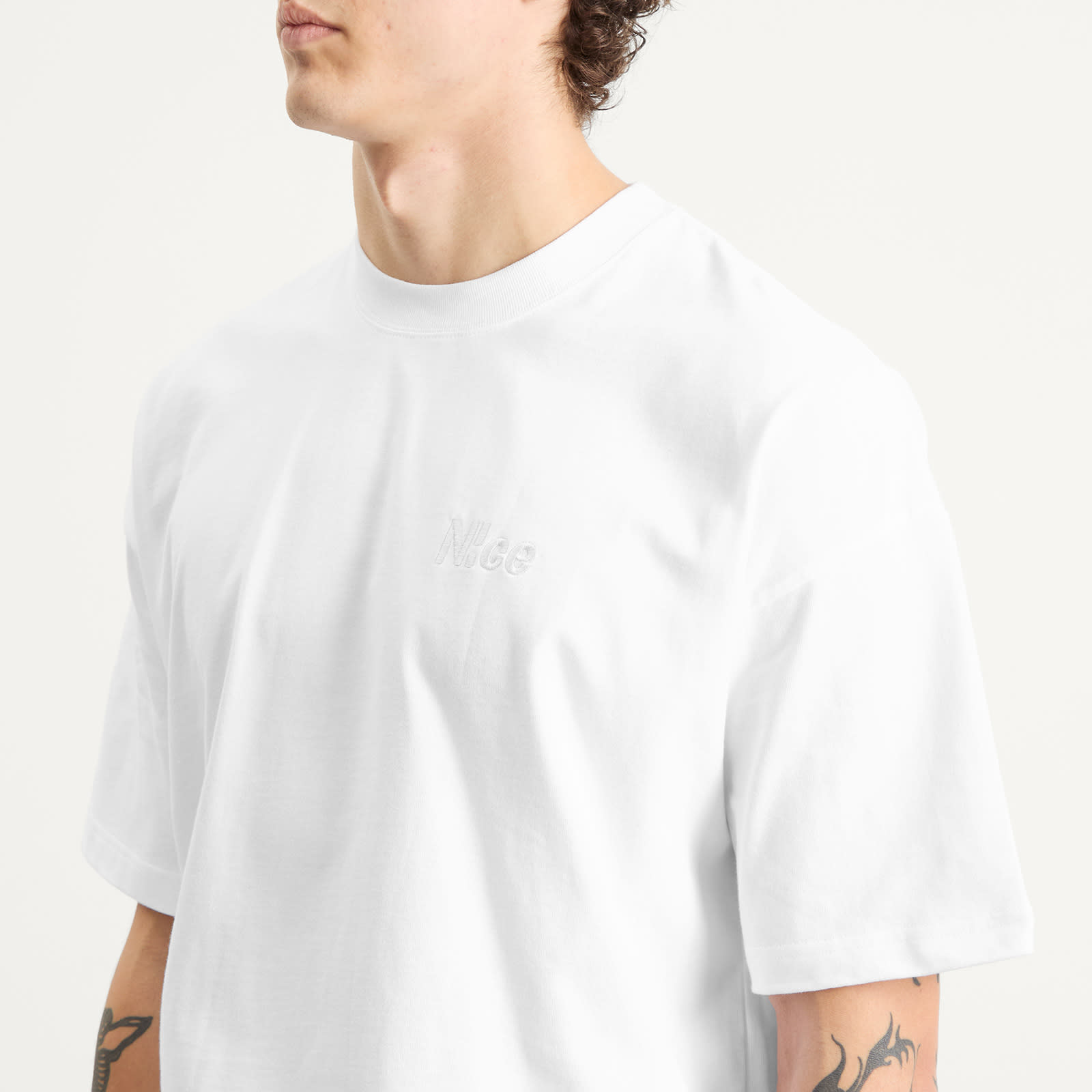 N!ce Embroidered Logo T-Shirt