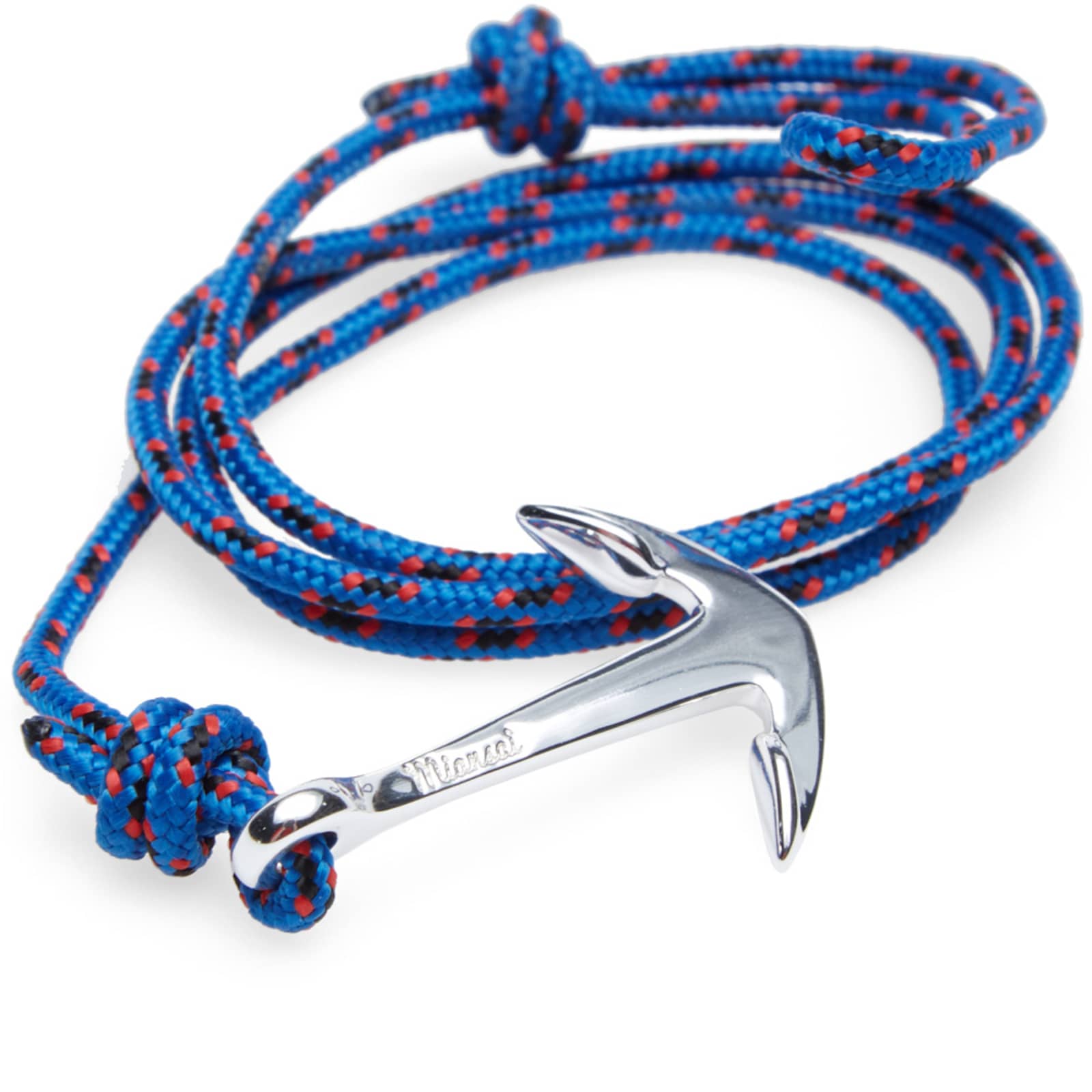Miansai Silver Tone Anchor Rope Bracelet Blue END.