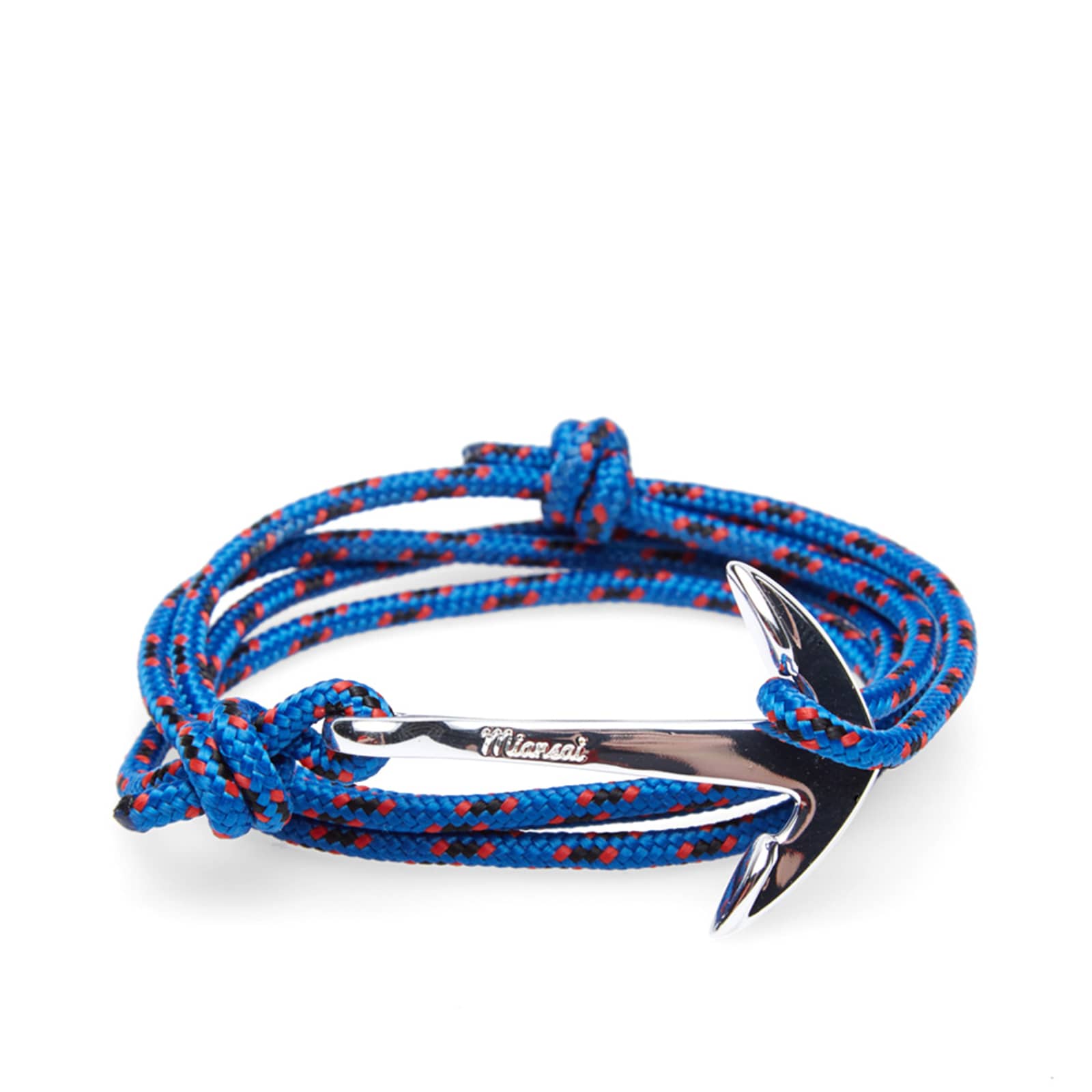 Miansai Silver Tone Anchor Rope Bracelet Blue END.
