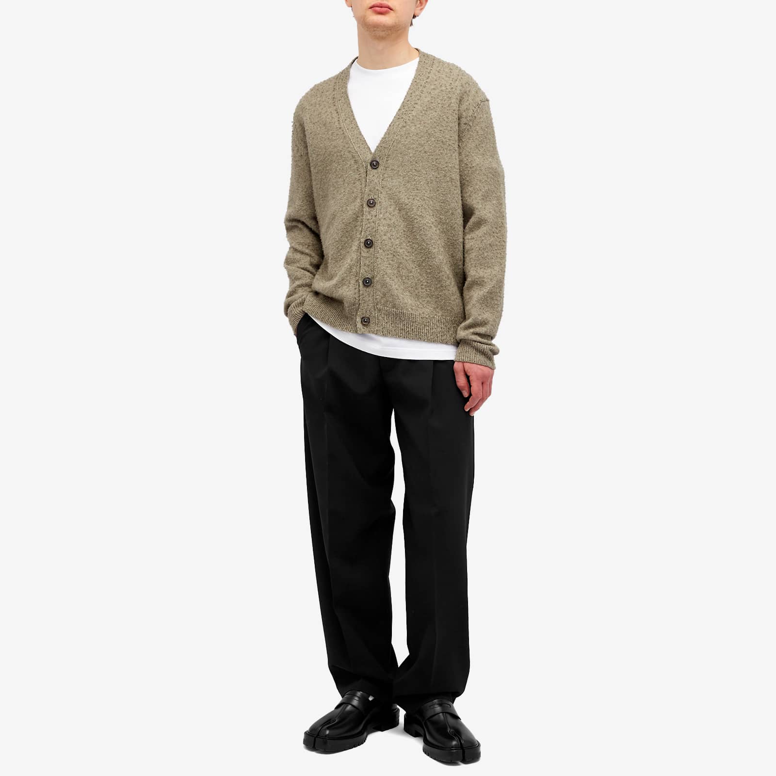 Maison Margiela Wool Cotton Cardigan - Sage Green
