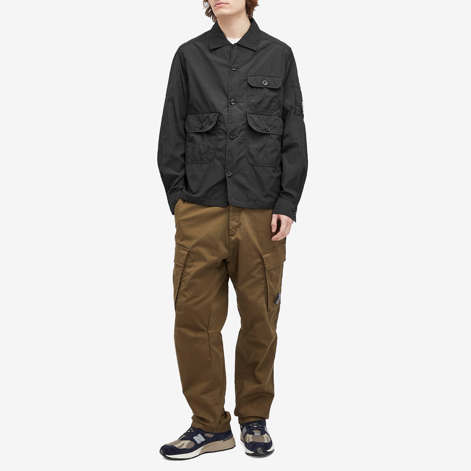 C.P. Company Chrome-R Full Button Overshirt - Black