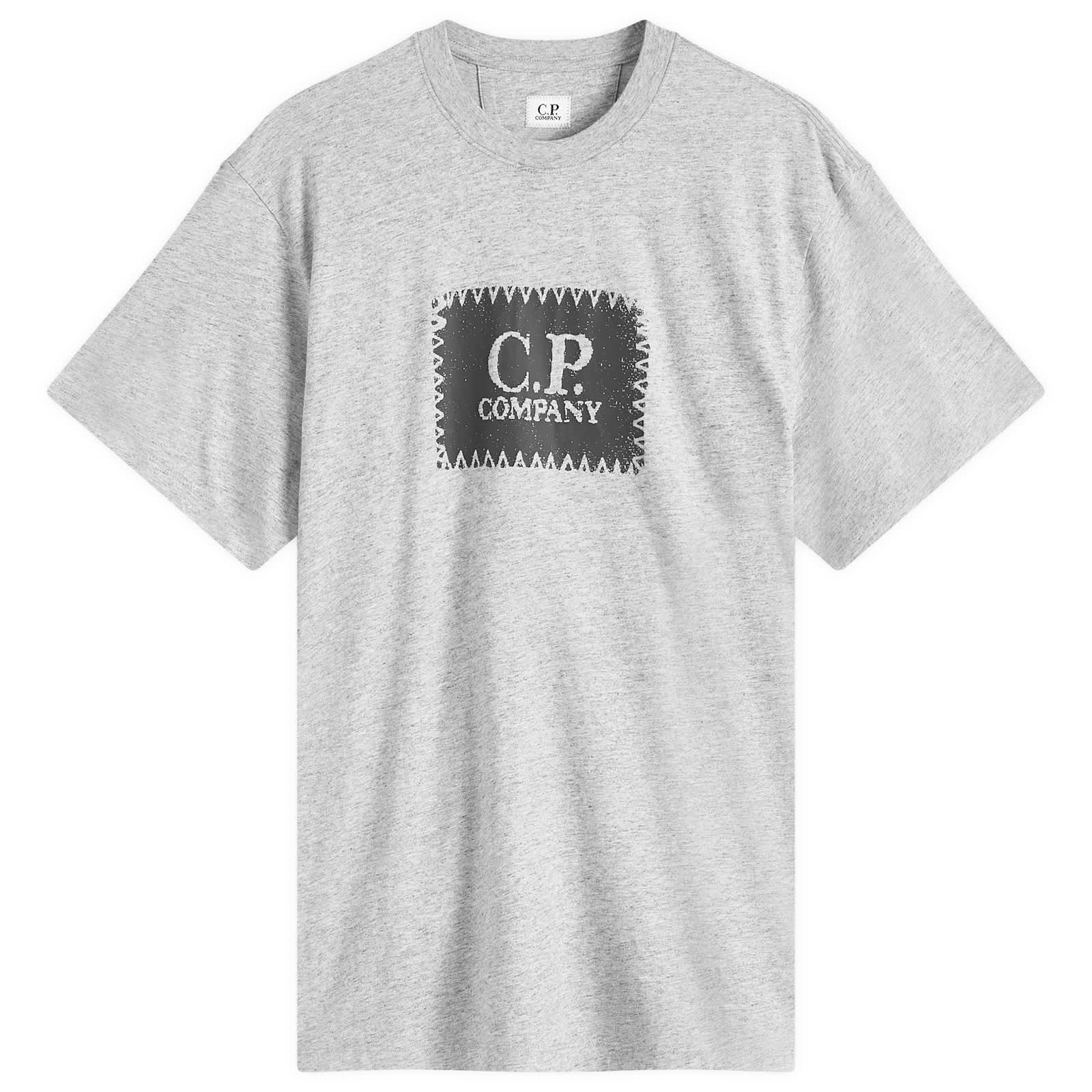 C.P. Company 30/1 Logo Label T-Shirt - Greystone Melange
