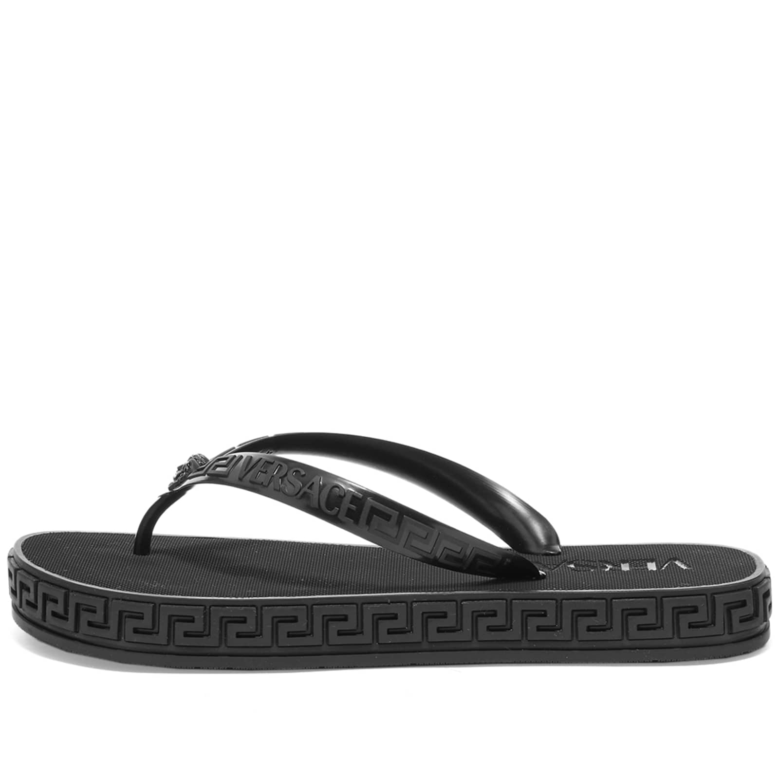 Versace Greca Thong Flip Flop Black END. (AU)