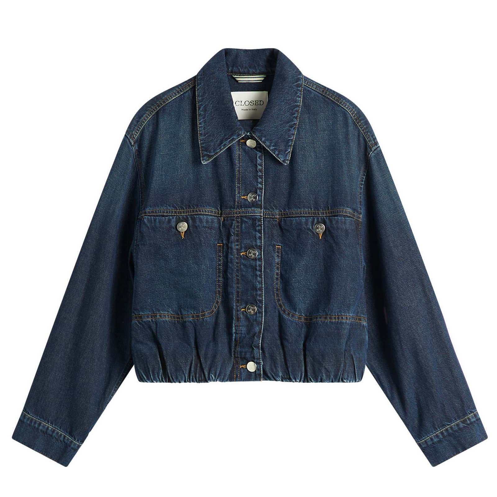 Closed Ruched Hem Jacket - Dark Blue