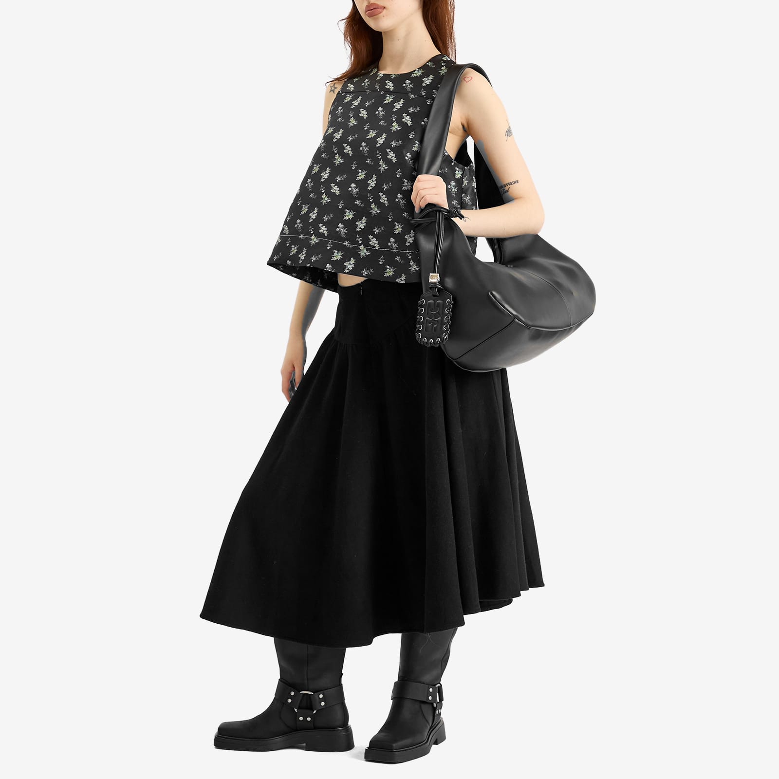 GANNI Hobo Medium Bou Bag - Black